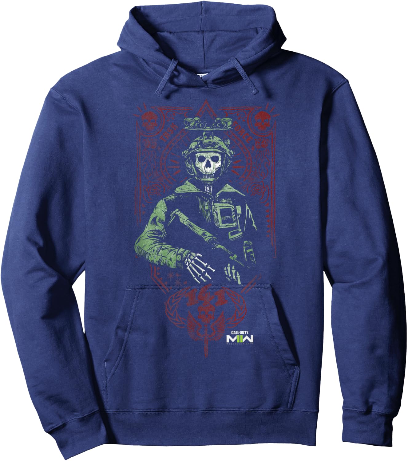 Call of Duty: Modern Warfare 2 Ghost Playing Card Portrait Hoodie - Hoodie | Navy