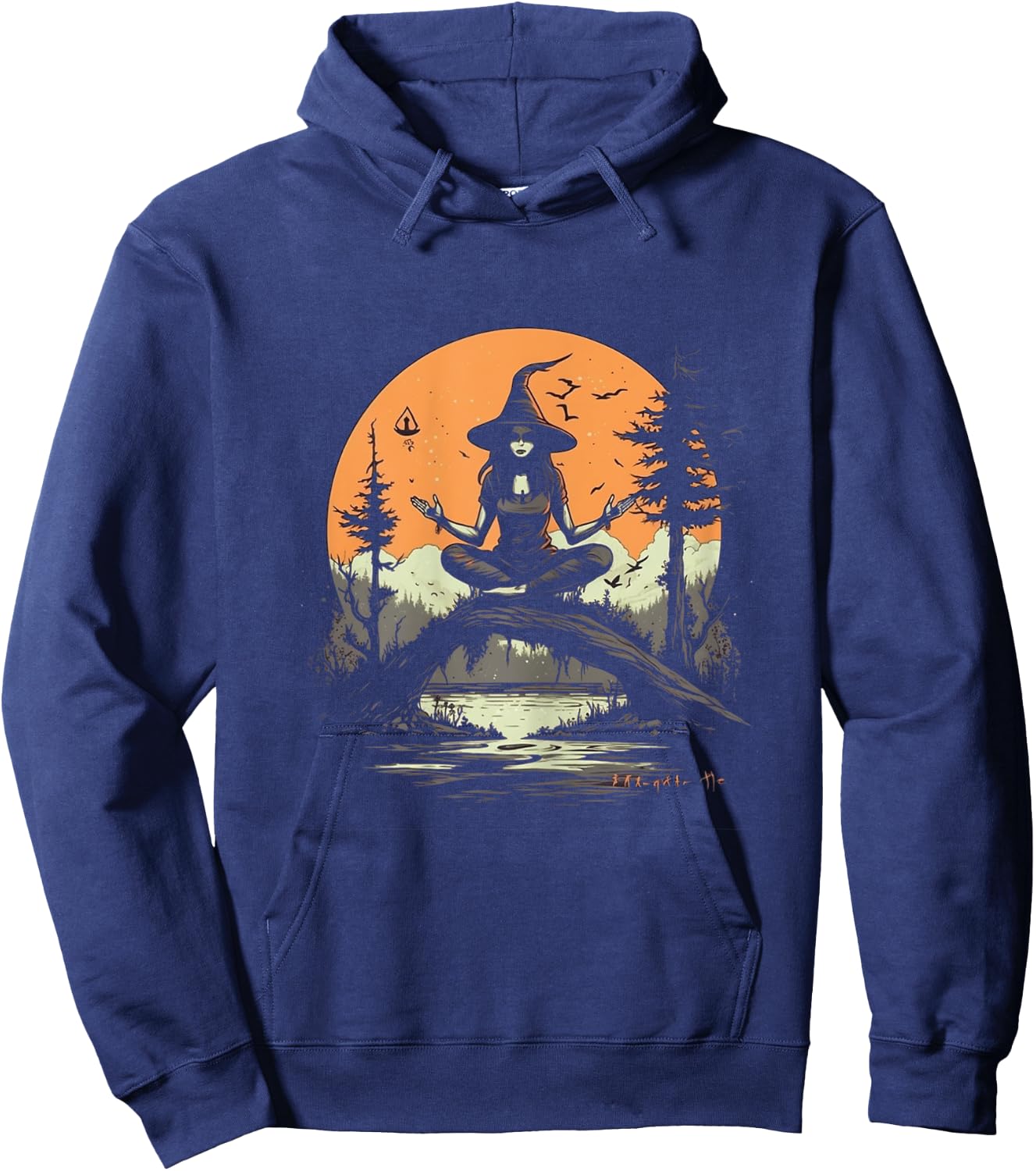 Witch Meditating Halloween Costume Yoga Zen Meditation Women Hoodie - Hoodie | Navy