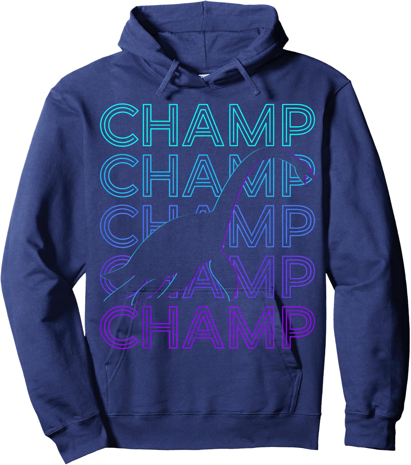 Champ Champy Lake Monster Retro Hoodie - Hoodie | Navy