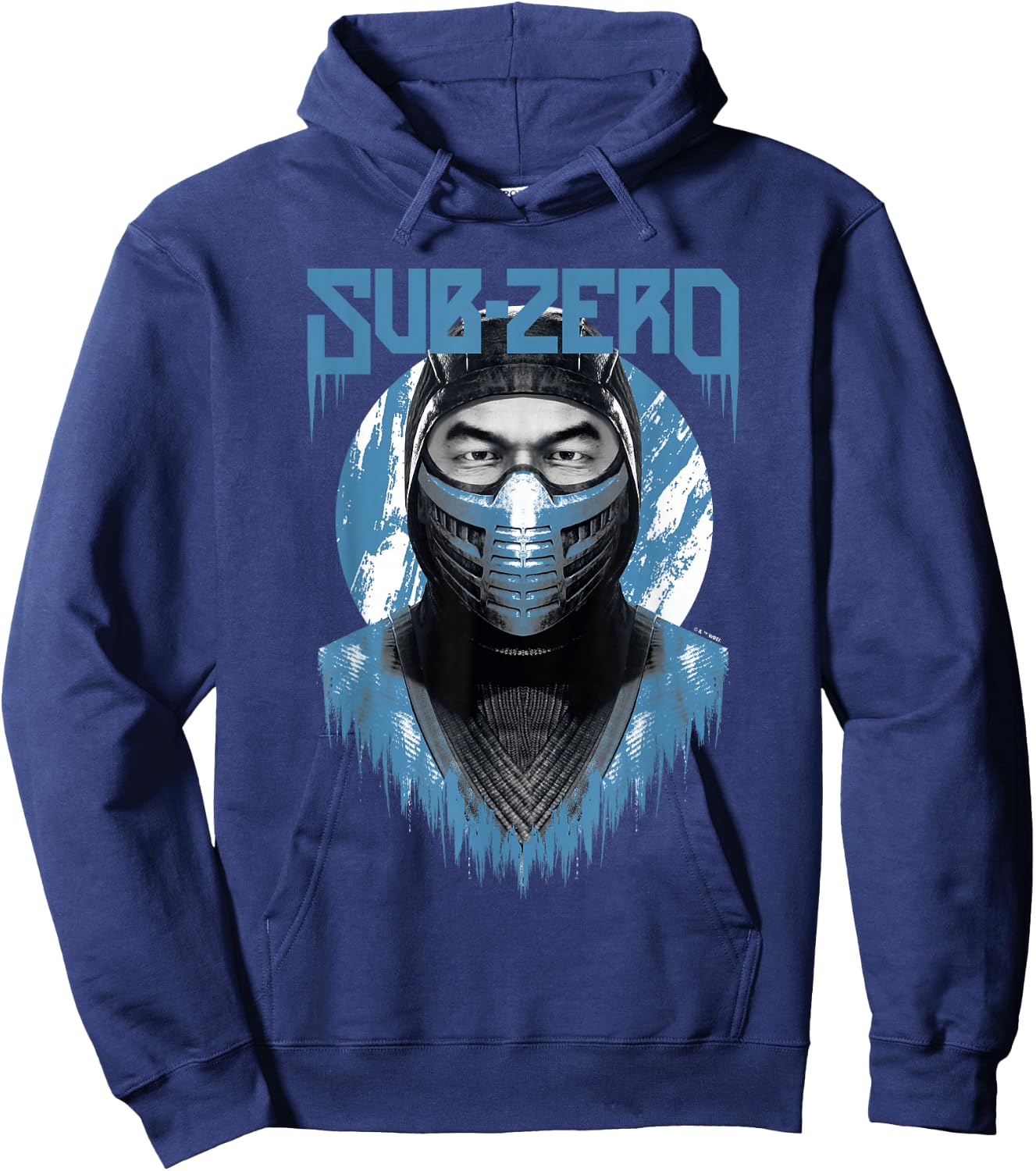 Mortal Kombat Klassic Sub-Zero Big Face Bust Portrait Logo Hoodie - Hoodie | Navy
