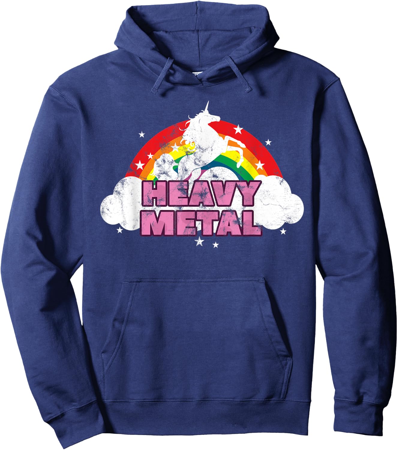 Cute Heavy Metal Unicorn Graphic Men Woman Kids Hoodie - Hoodie | Navy