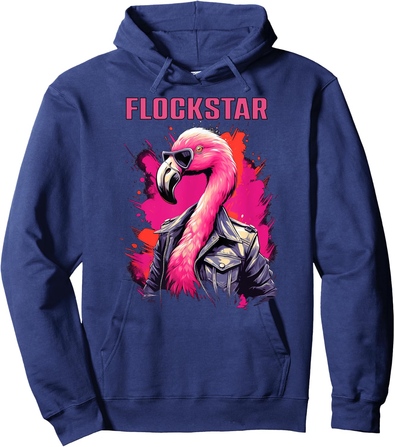 Cool Rockstar Flamingo Hoodie - Hoodie | Navy