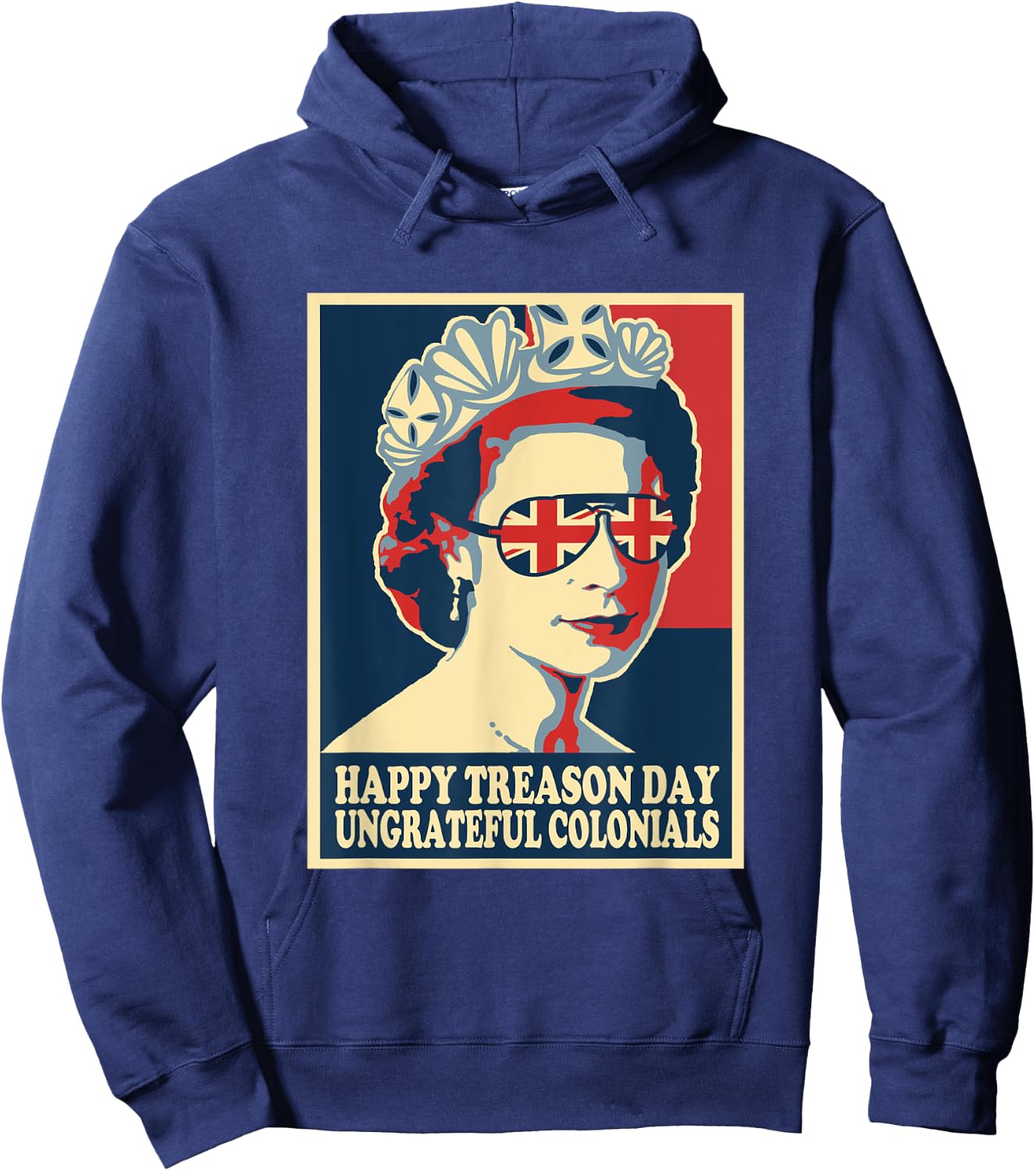 Retro Happy Treason Day 4th Of July British Colonials Flag Hoodie - Hoodie | Navy