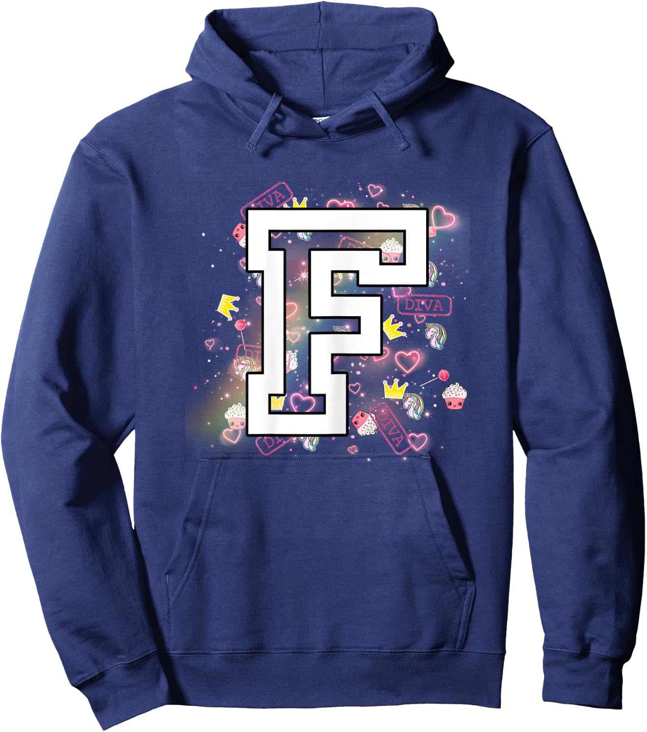 Kids Letter F Clothing For a Girl Who's Name Starts With F Hoodie - Hoodie | Navy