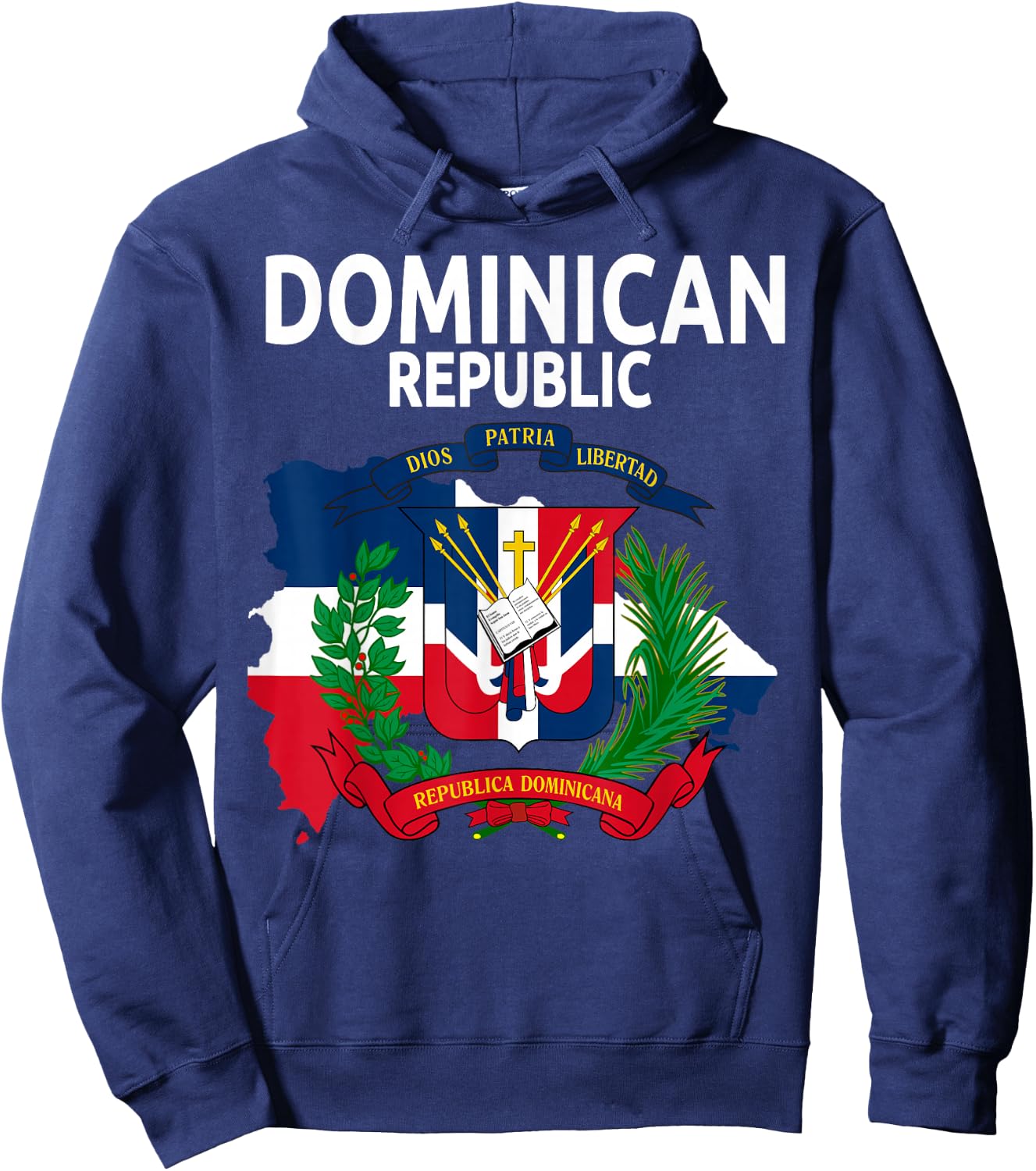 Coat of Arms Republica Dominicana & Dominican Flag Outfit Hoodie - Hoodie | Navy