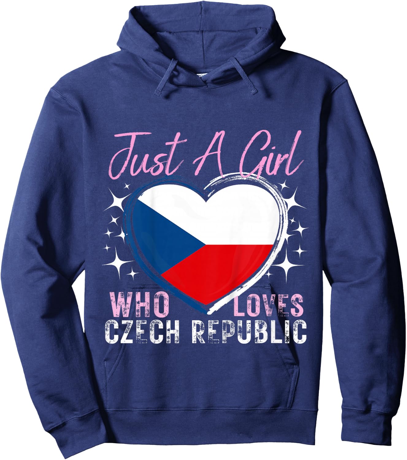 Kids Just A Girl Who Loves Czech Republic Heart Flag for Girls Hoodie - Hoodie | Navy
