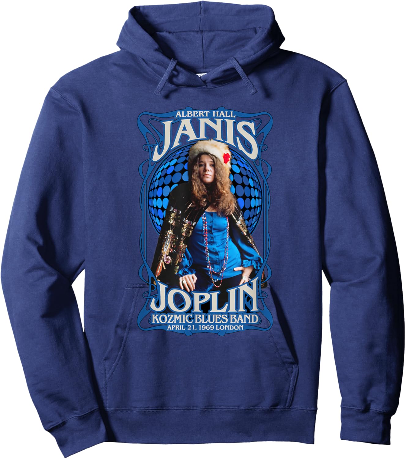 Janis Joplin Albert Hall 1969 Baron Wolman Photo Hoodie - Hoodie | Navy
