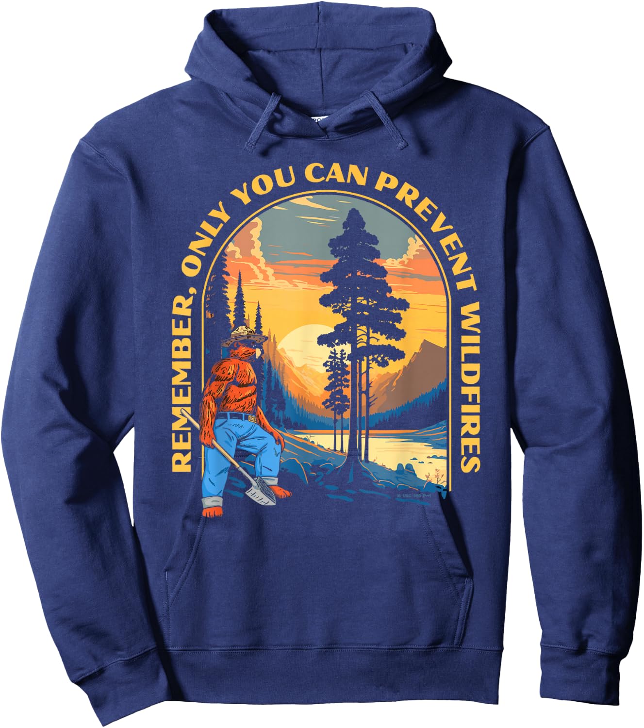 Remember, Only You Smokey Bear Beautiful Vintage Mountains Hoodie - Hoodie | Navy