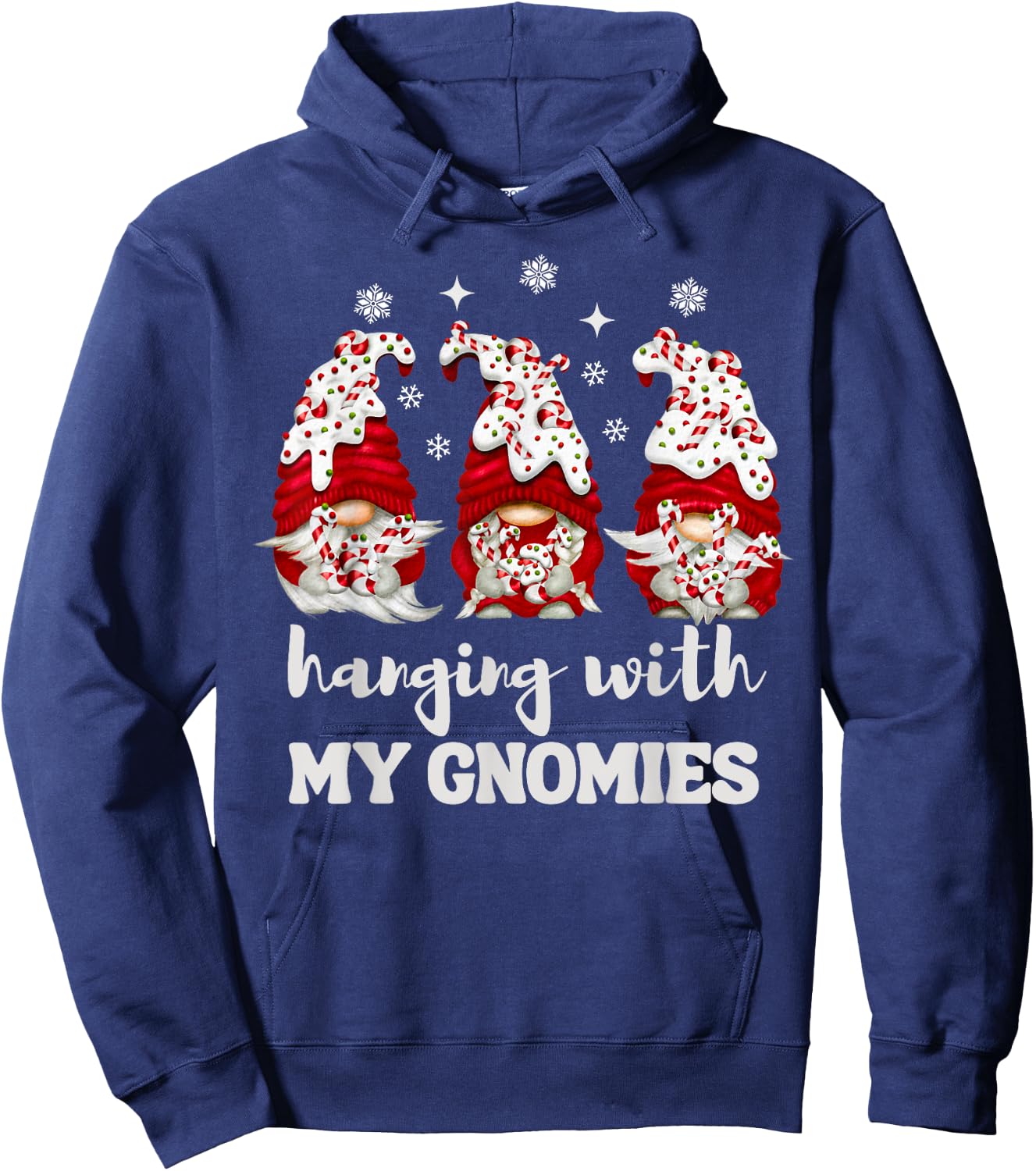 Christmas Hanging With My Gnomies Peppermint Xmas Gnome Hoodie - Hoodie | Navy