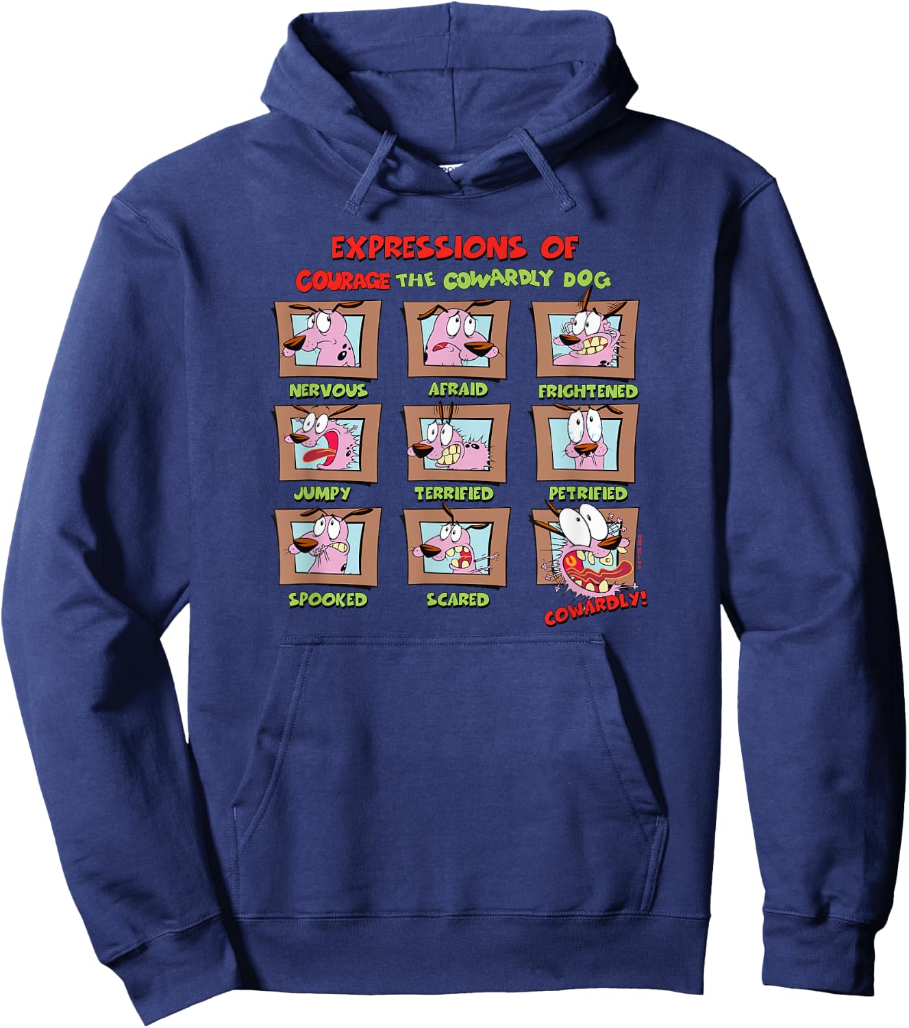 Courage The Cowardly Dog Courage Expressions Box Up Hoodie - Hoodie | Navy