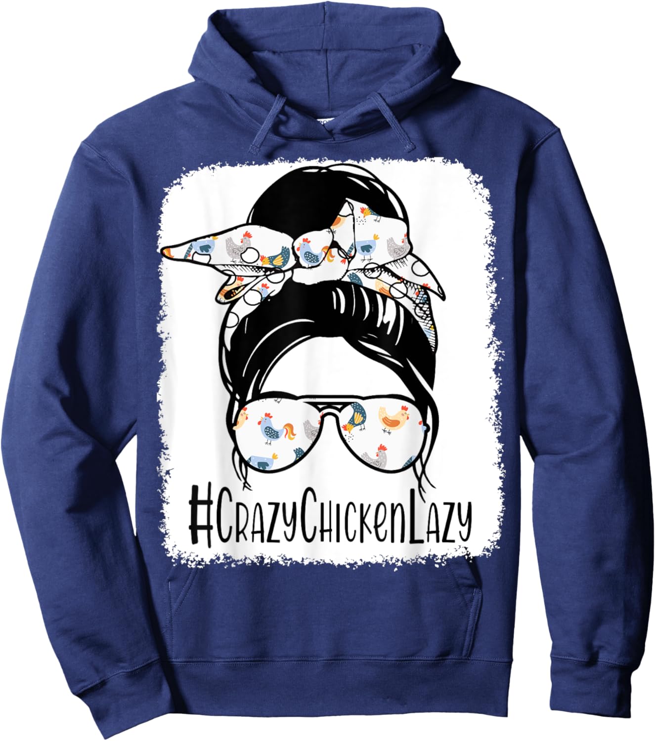 Crazy Chicken Lady Shirt Women Mama Hen Mothers Day Farm Mom Hoodie - Hoodie | Navy