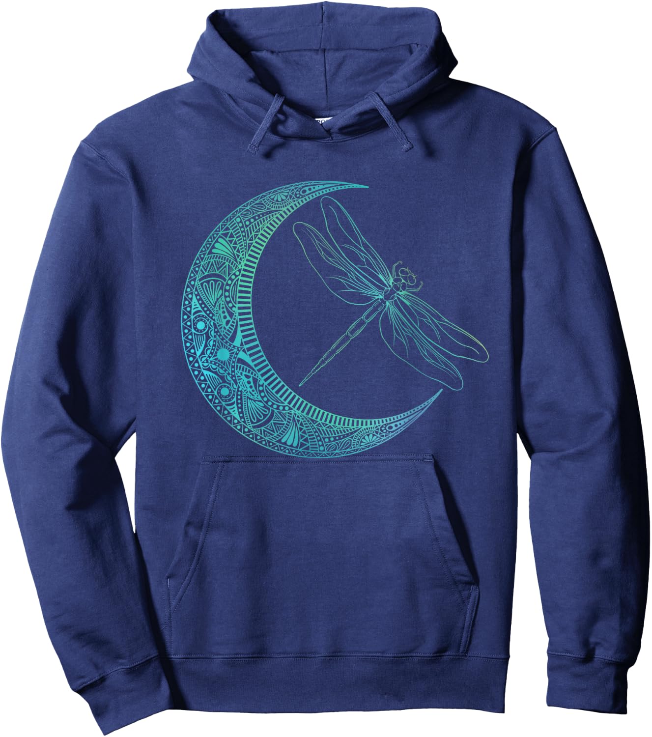 Crescent Moon And Dragonfly - Wildlife Insects Entomologist Hoodie - Hoodie | Navy