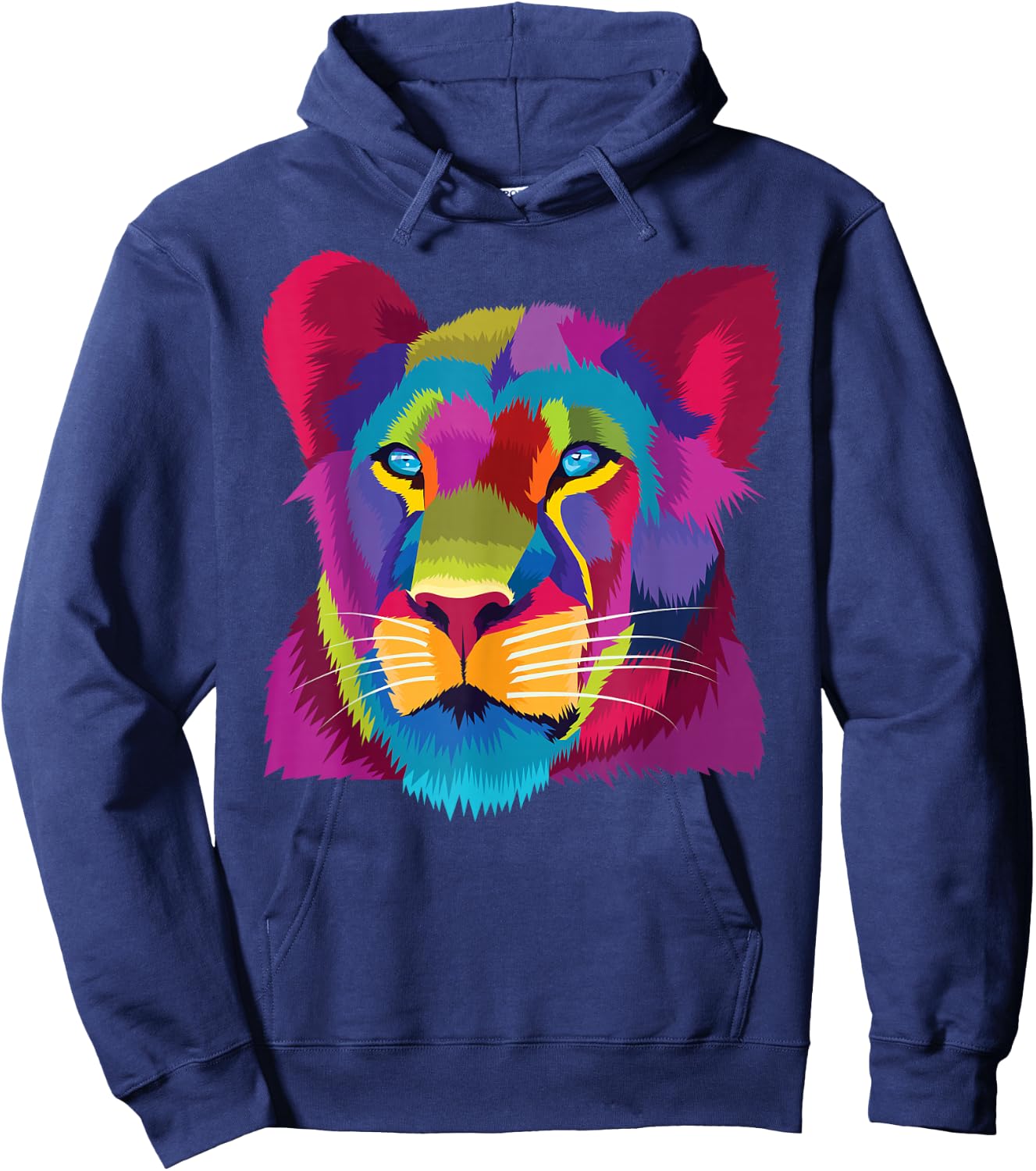colorful cute lioness Female Lion Face art for lover African Hoodie - Hoodie | Navy