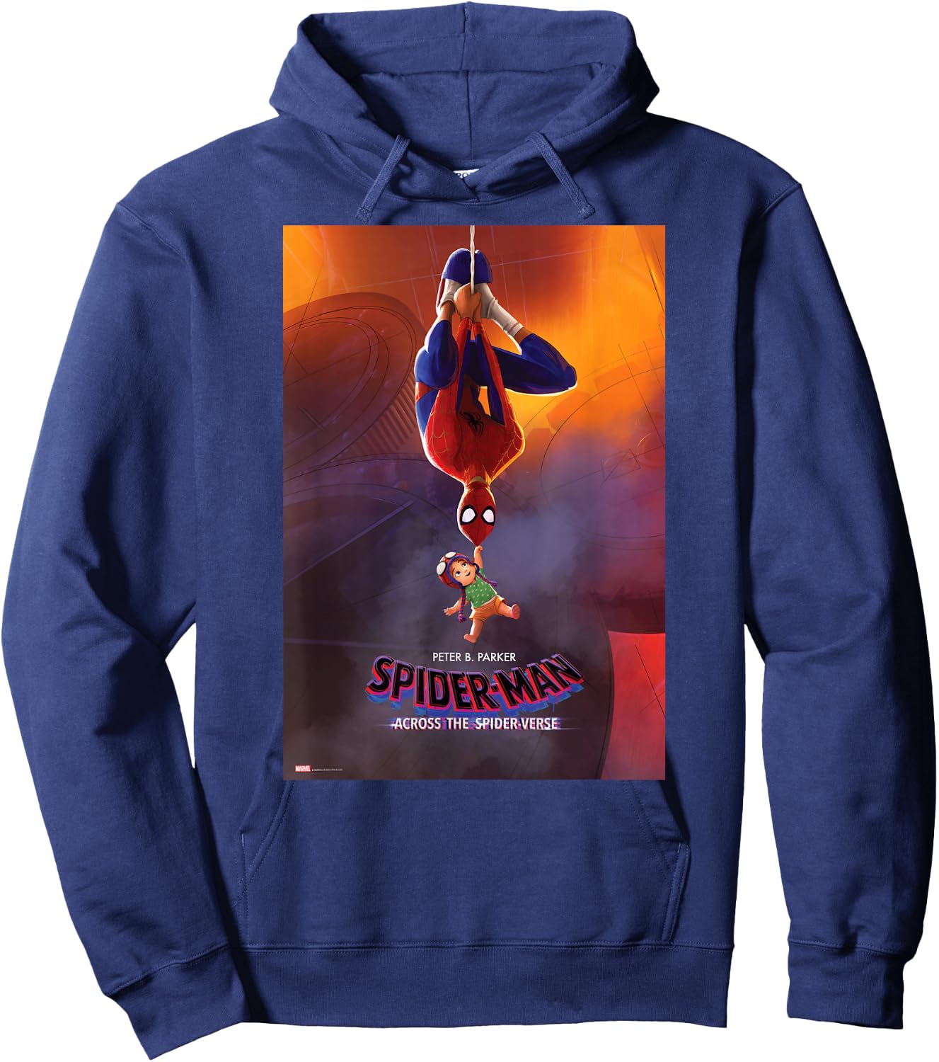 Marvel Spider-Man: Across the Spider-Verse Peter B. Poster Hoodie - Hoodie | Navy