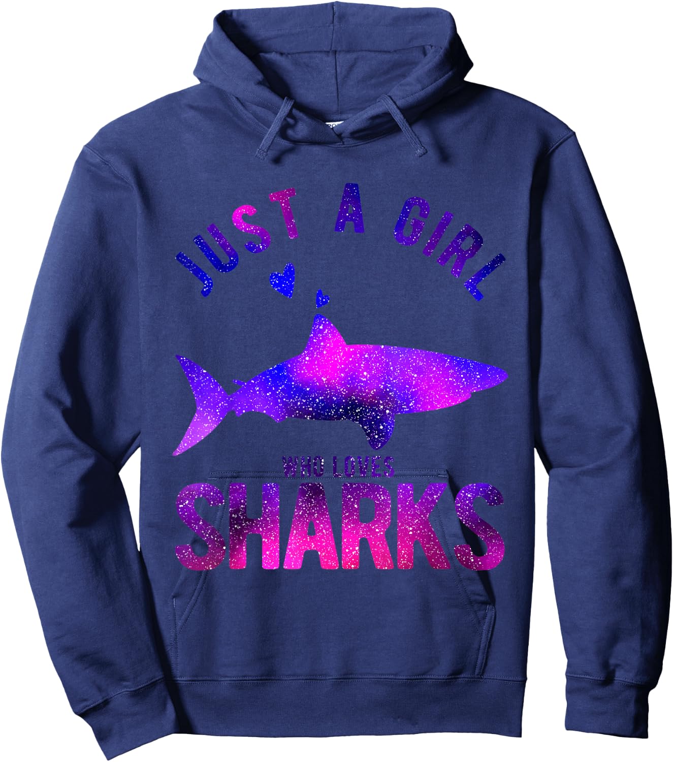 Just A Girl Who Loves Sharks Lover Funny Shark Hoodie - Hoodie | Navy