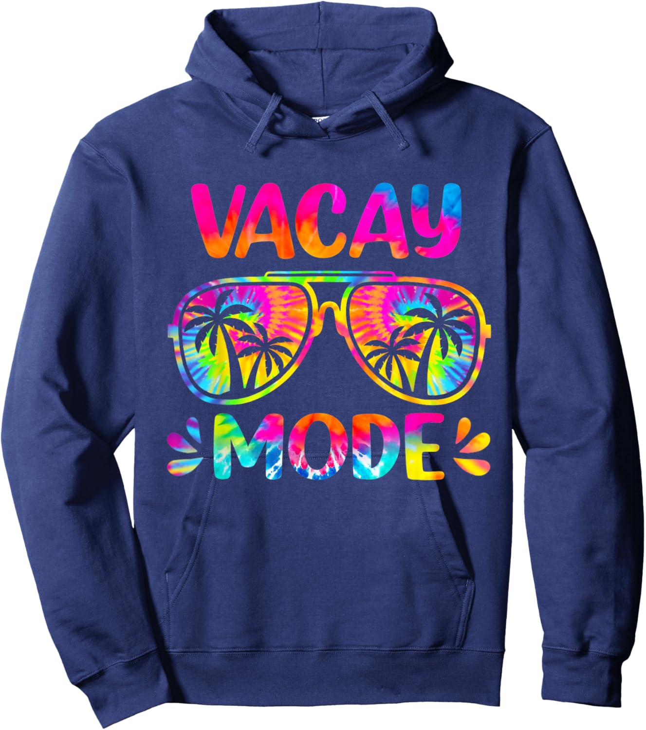 Vacay Mode Palm Tree Beach Vacation Summer Getaway Holiday Women Girls Kids Hoodie - Hoodie | Navy