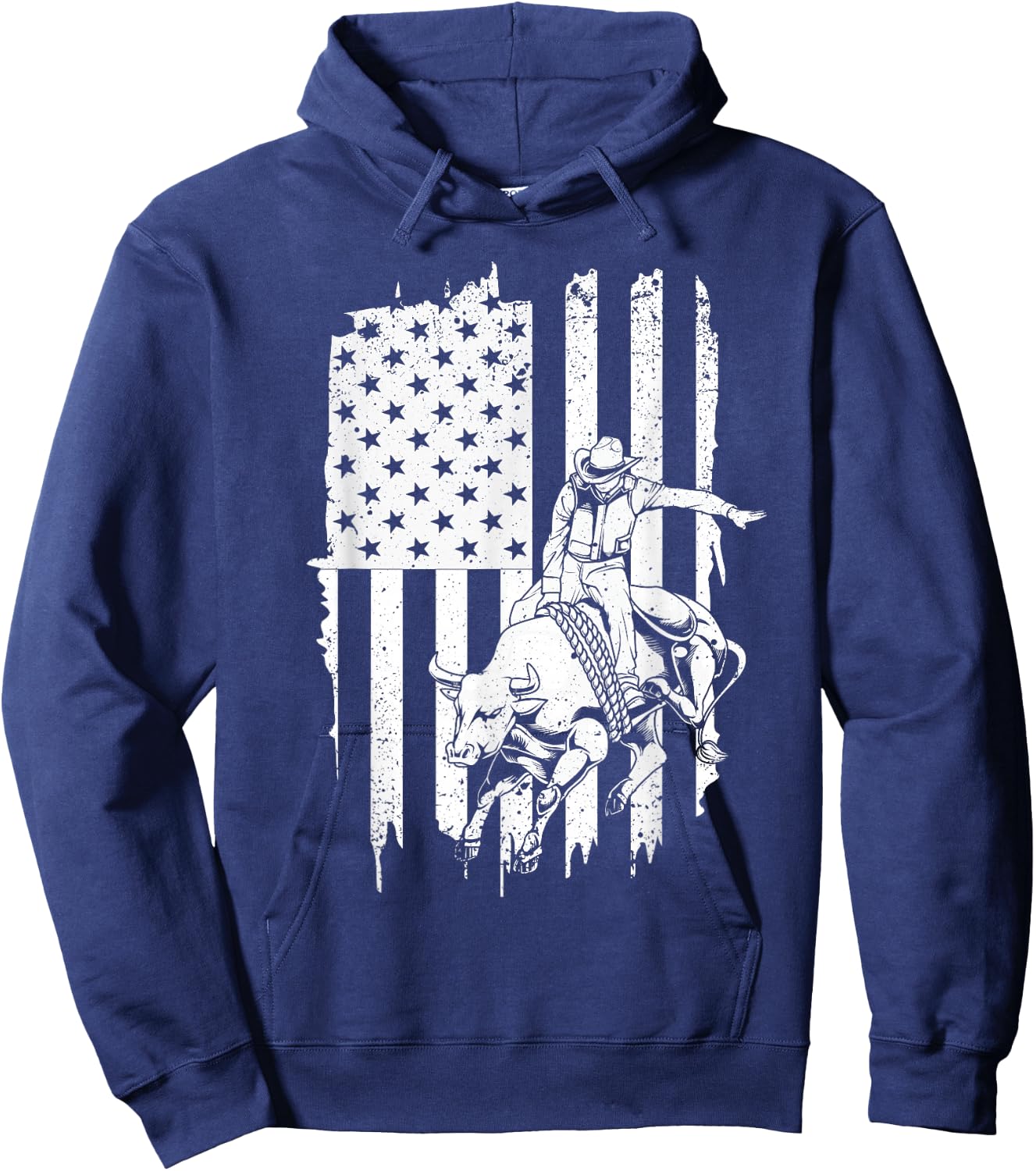 Cool American Rodeo Bull Rider Design Men Women Boys Girls Hoodie - Hoodie | Navy