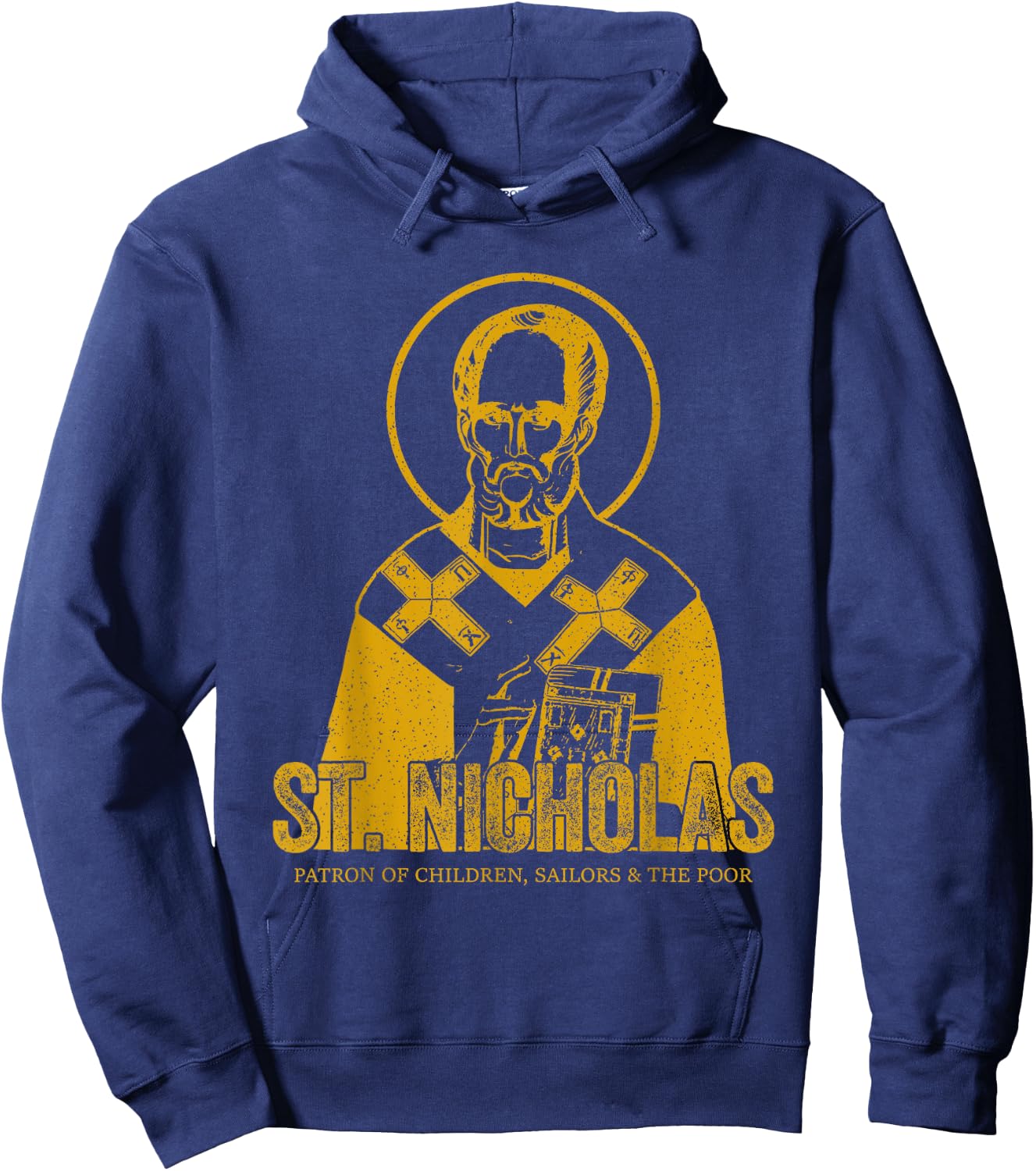 Catholicism Gold St. Nicholas Catholic Christian Saint Hoodie - Hoodie | Navy