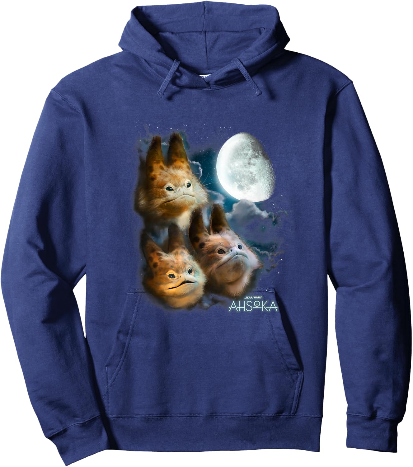 Star Wars: Ahsoka Loth-Cat Cloudy Galactic Trio Portrait Hoodie - Hoodie | Navy
