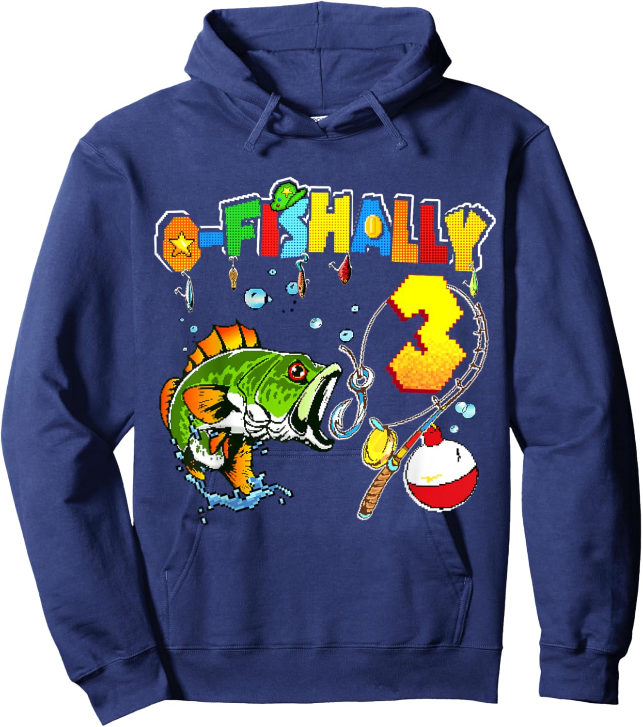 O’fishally 3 Kids 3rd Birthday Theme For Boys And Girls Hoodie - Hoodie | Navy