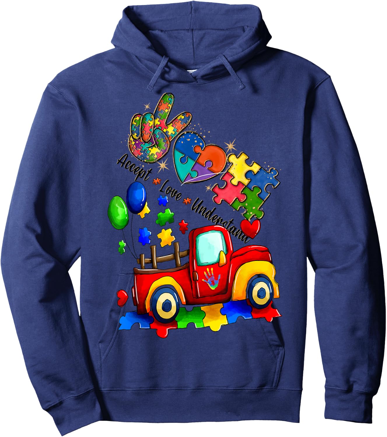 It's Ok To Be Different Autism Awareness Trucks Women Kid Hoodie - Hoodie | Navy