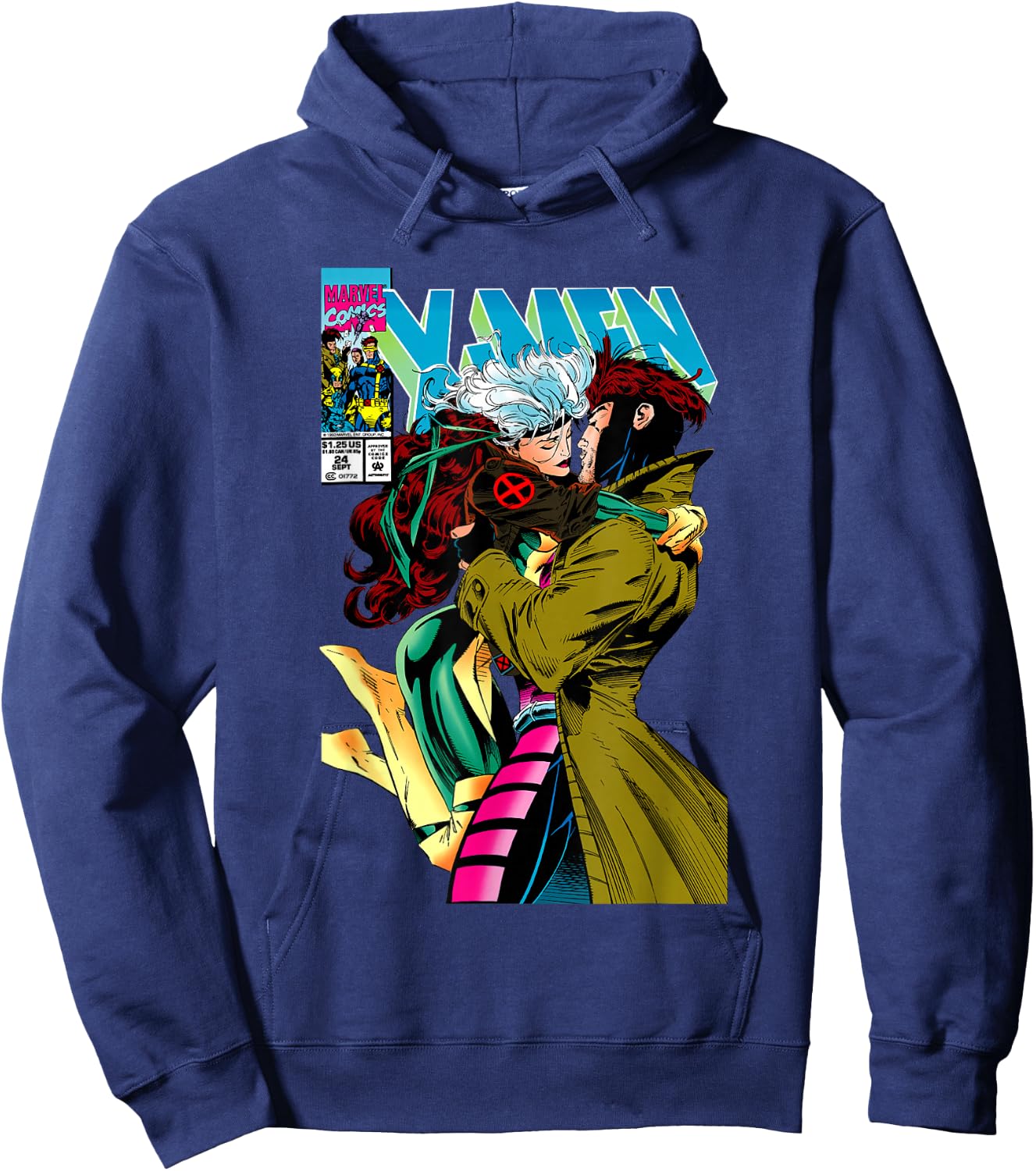 Marvel X-Men Gambit & Rogue Beautiful Couple Cover Hoodie - Hoodie | Navy