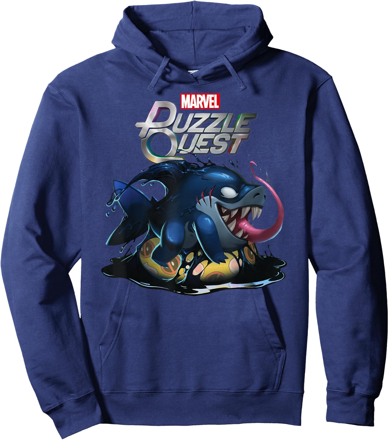 Marvel Puzzle Quest Jeff Land Shark Jeffrey Symbiote Floatie Hoodie - Hoodie | Navy