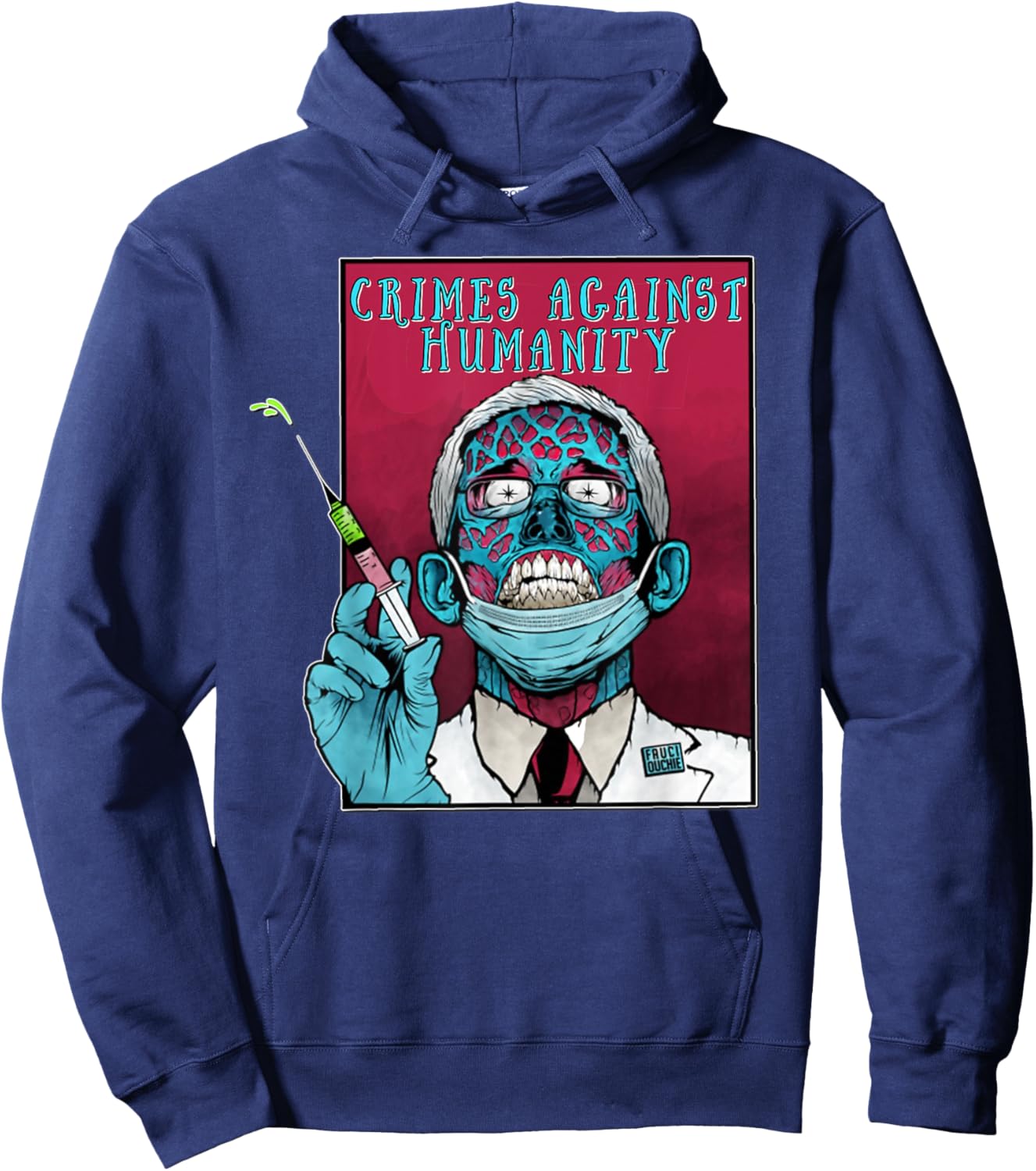 Fauci anti Government Mandate Arrest Dr Fauci Zombie Protest Hoodie - Hoodie | Navy