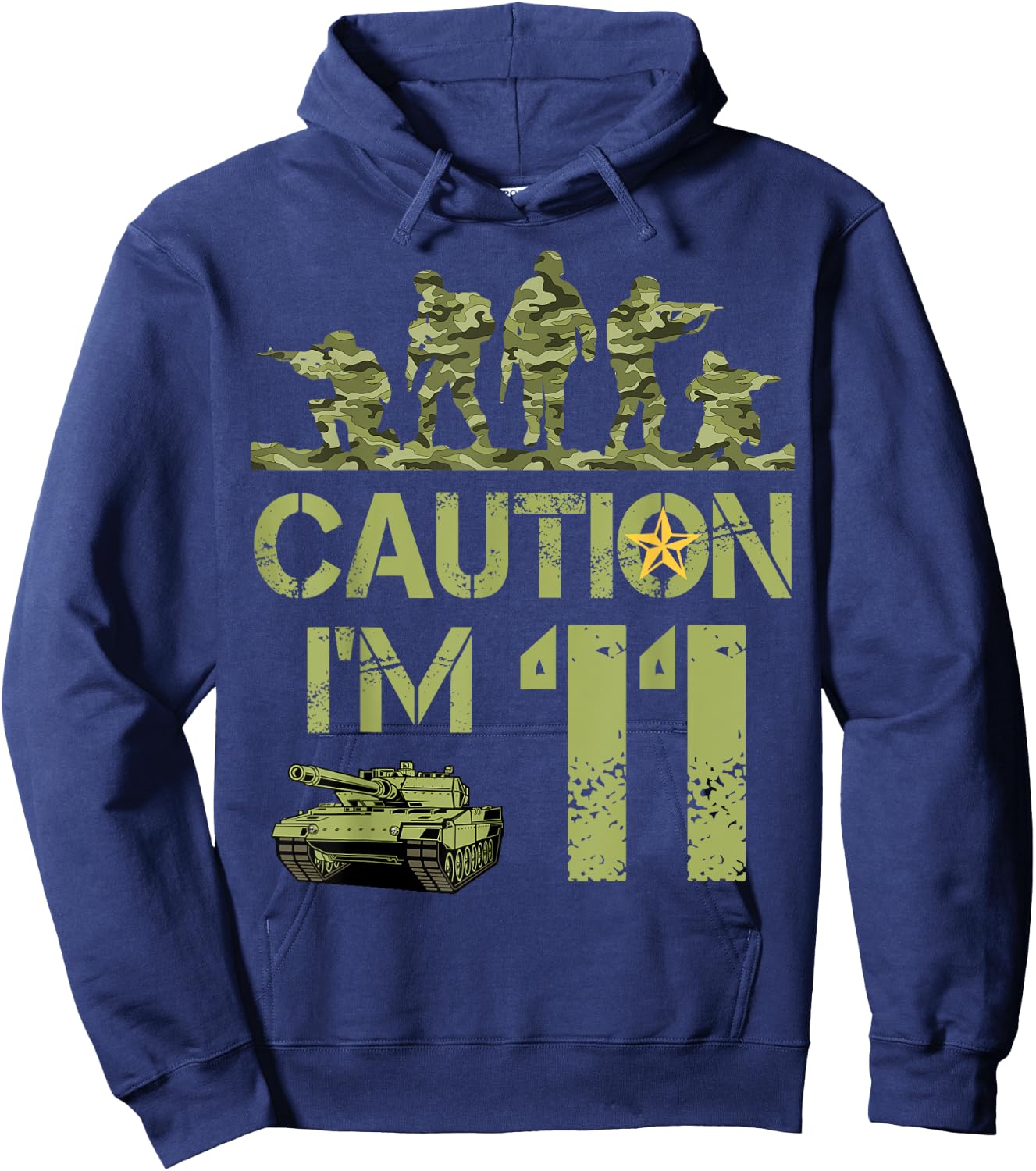11th Birthday Military I'm 11 Year Old Soldier Camo Birthday Hoodie - Hoodie | Navy
