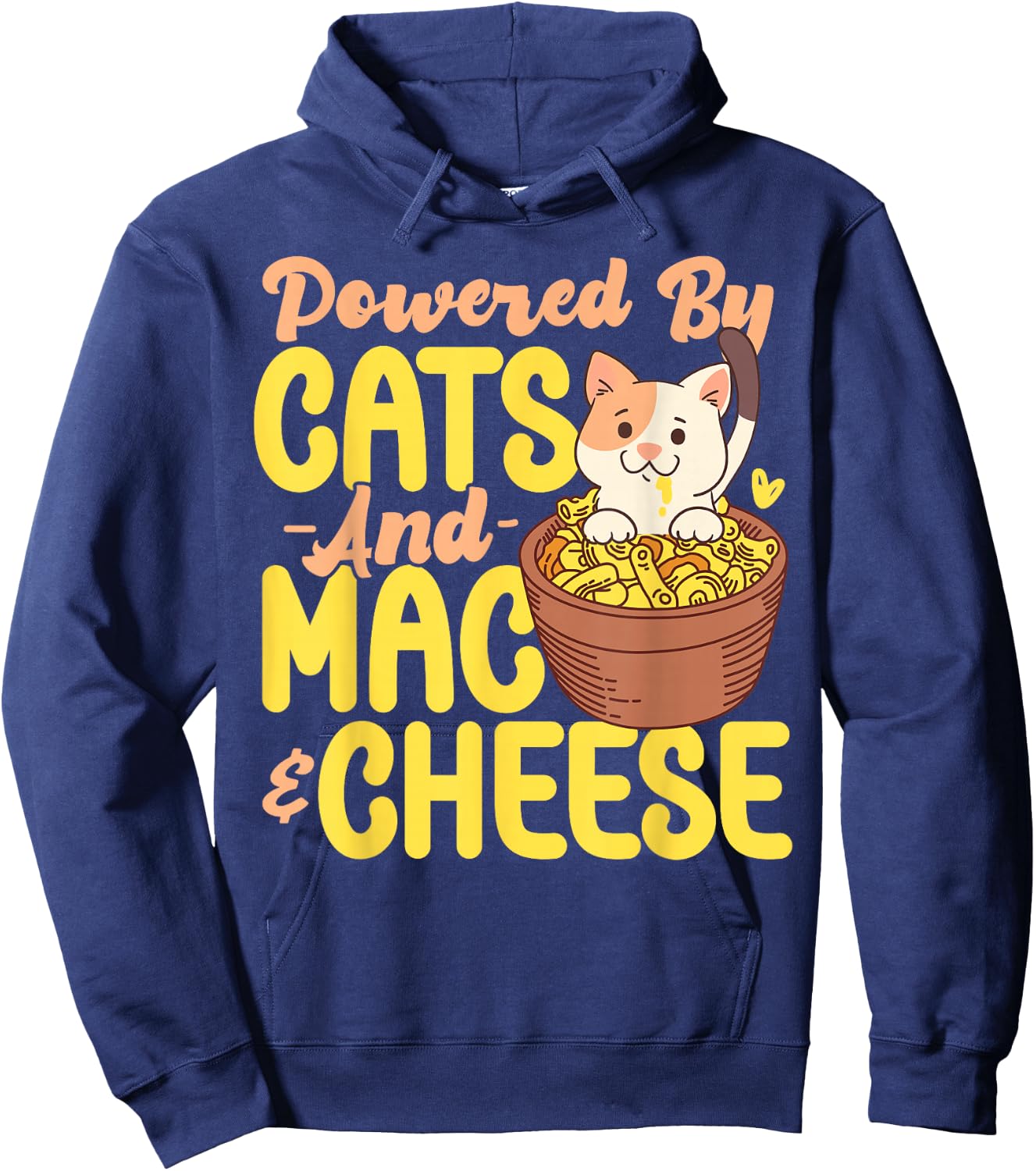Mac And Cheese Powered By Cats And Mac & Cheese Hoodie - Hoodie | Navy