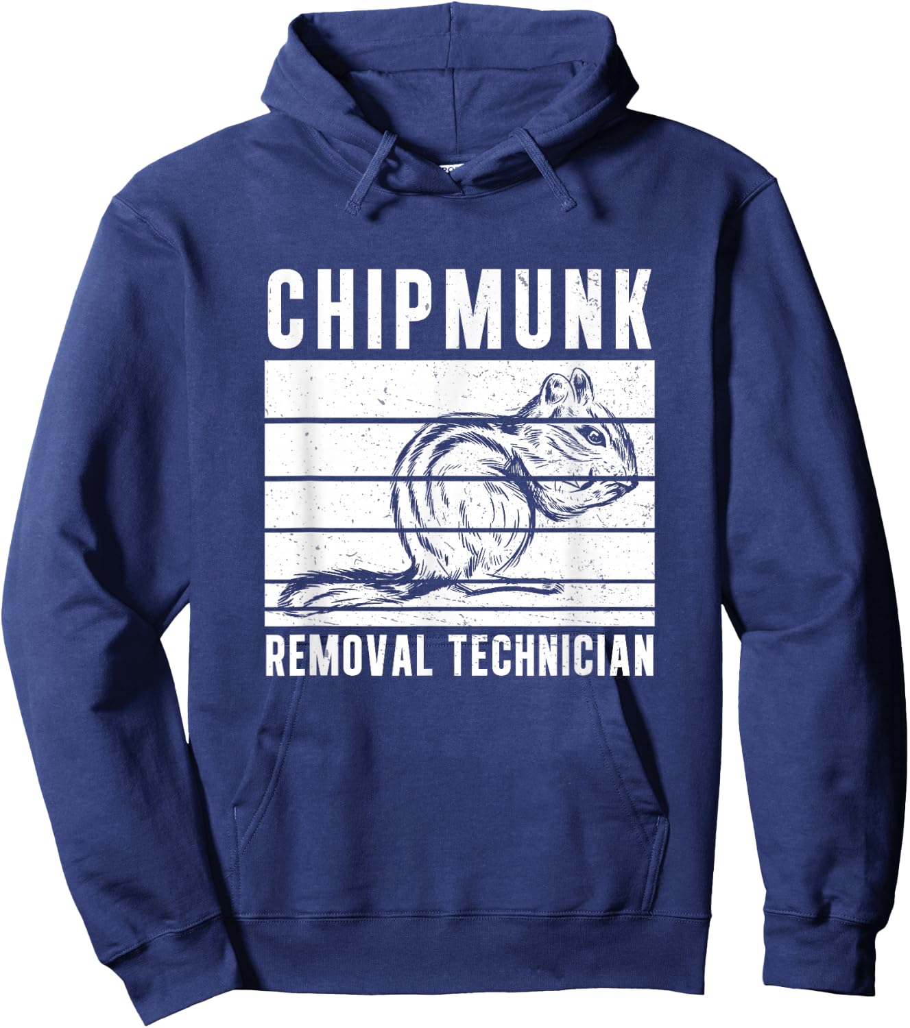Vintage Chipmunk Removal Technician for A Chipmunk Hunter Hoodie - Hoodie | Navy
