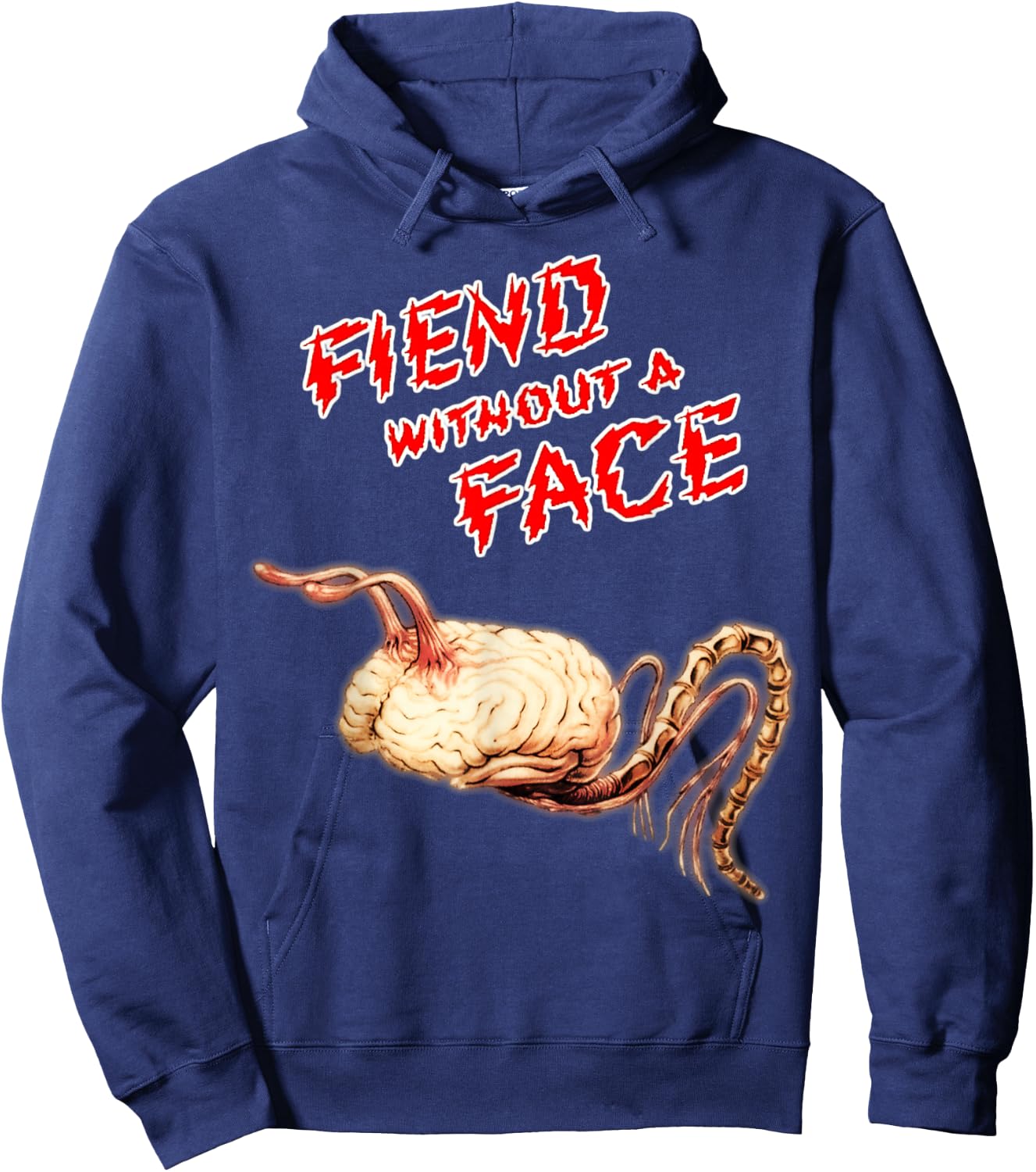 Vintage Horror Monster Fiend Without a Face Hoodie - Hoodie | Navy