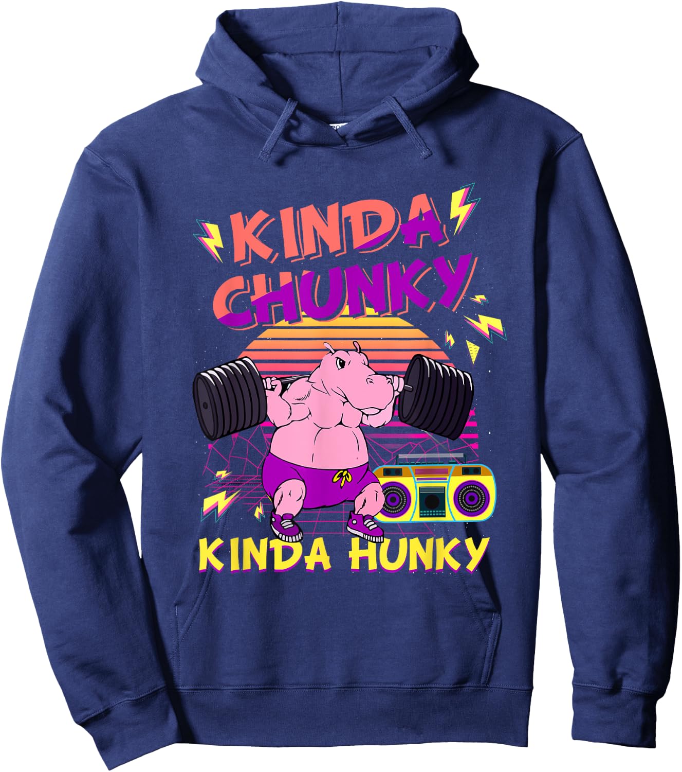 Kinda Chunky & Kinda Hunky Bodybuilding Gym Fitness Hoodie - Hoodie | Navy