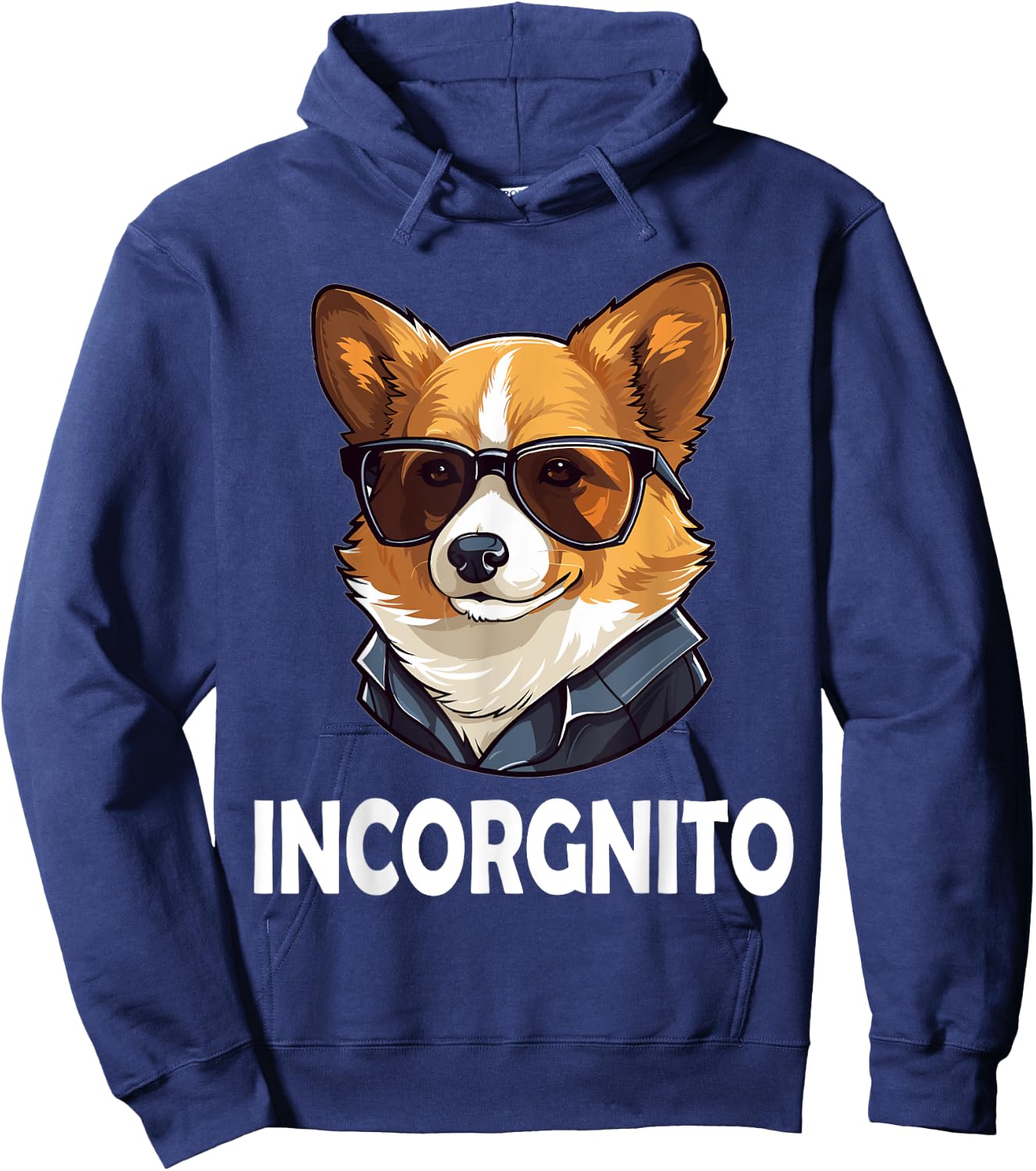 Funny Welsh Corgi with Sunglasses Dog Breed - Incorgnito Women Kids Hoodie - Hoodie | Navy
