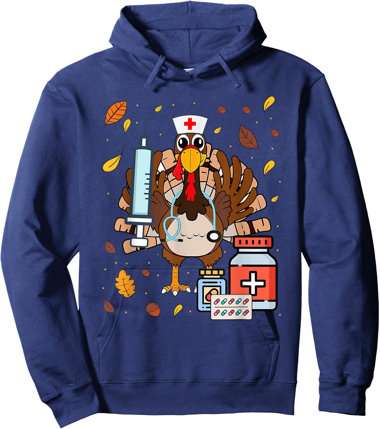 Nurse Thanksgiving Gifts Thanksgiving Nurse Life Hoodie - Hoodie | Navy