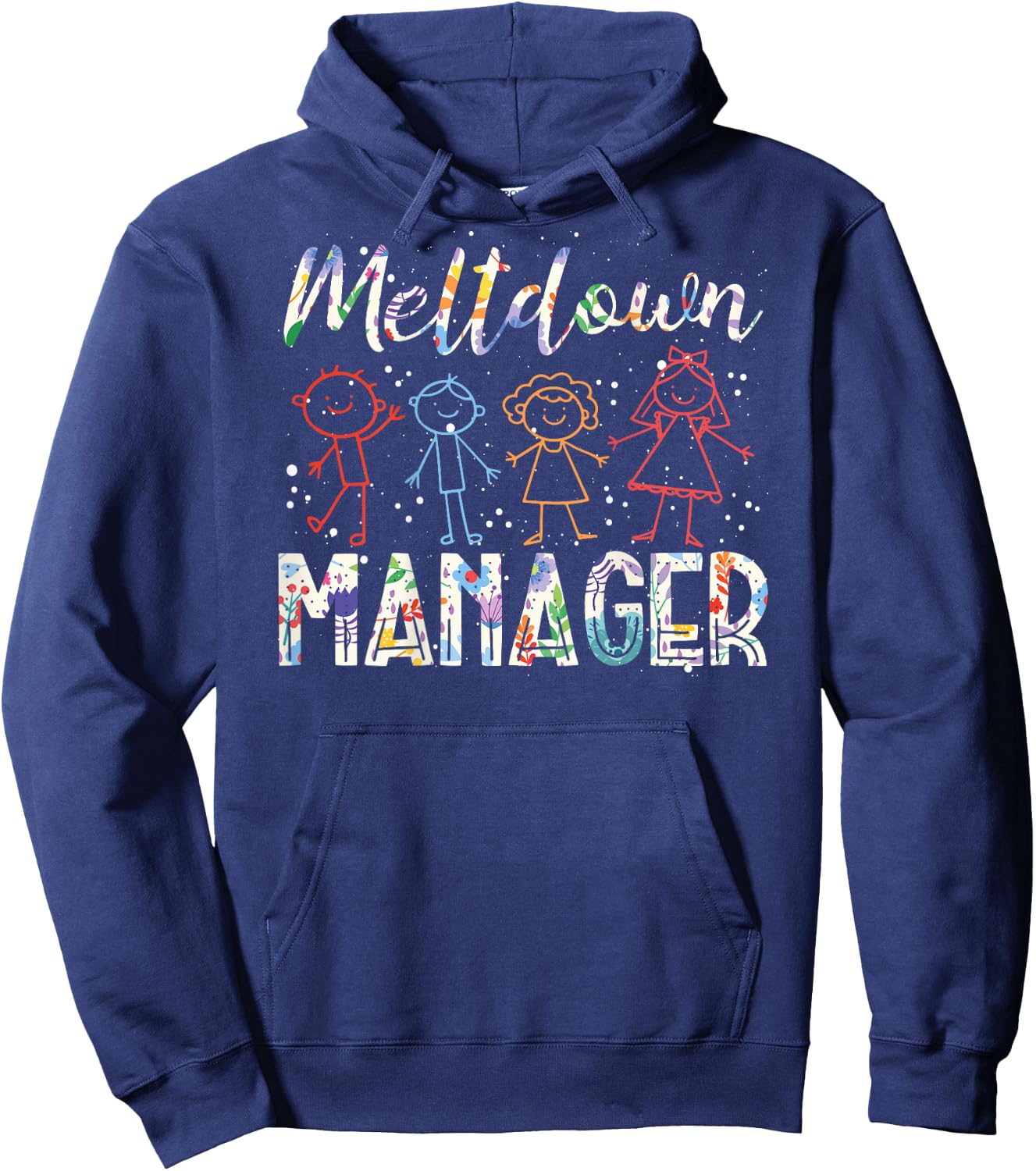 Meltdown Manager Back Print | Babysitter Hoodie - Hoodie | Navy