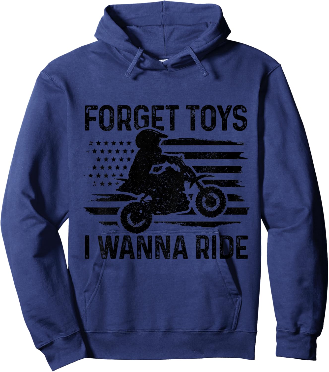 Kids Forget Toys I Wanna Ride Motocross Dirt Bike Boys MX Racing Hoodie - Hoodie | Navy