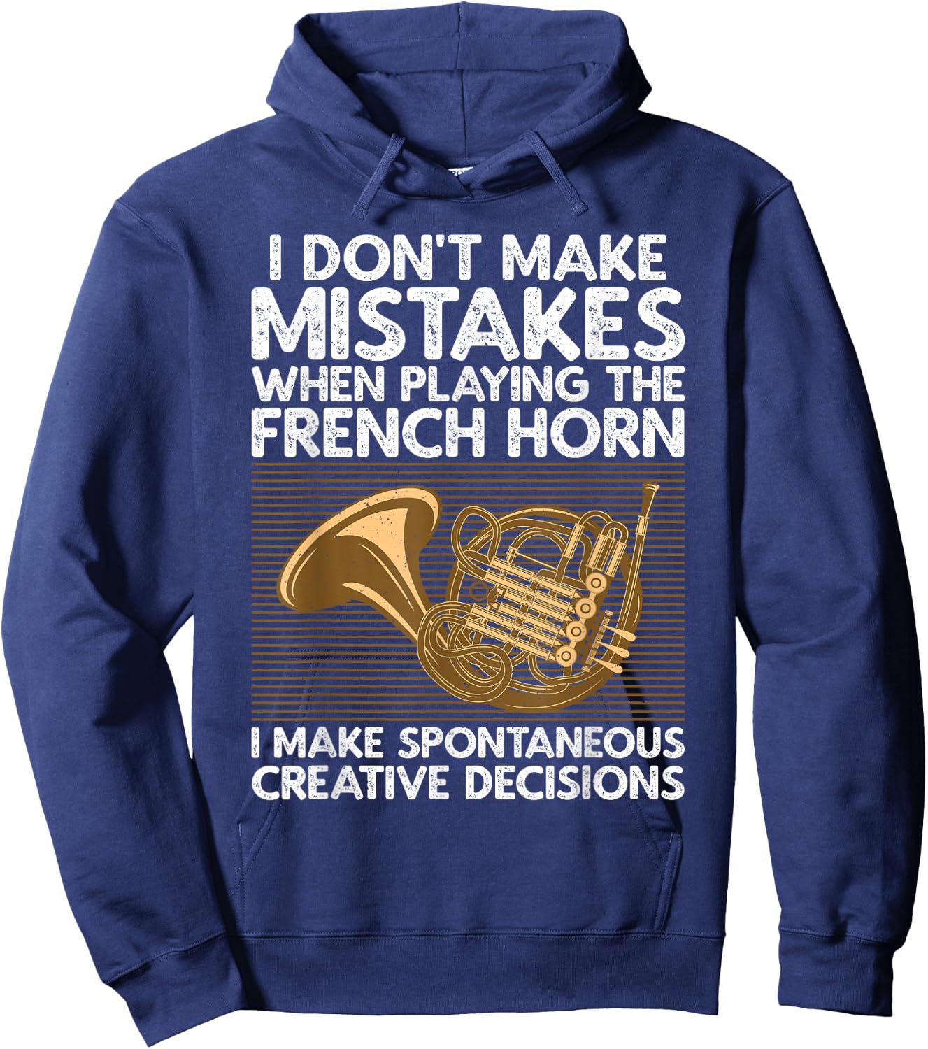 Funny French Horn Art Women Hornist Instrument Lover Hoodie - Hoodie | Navy