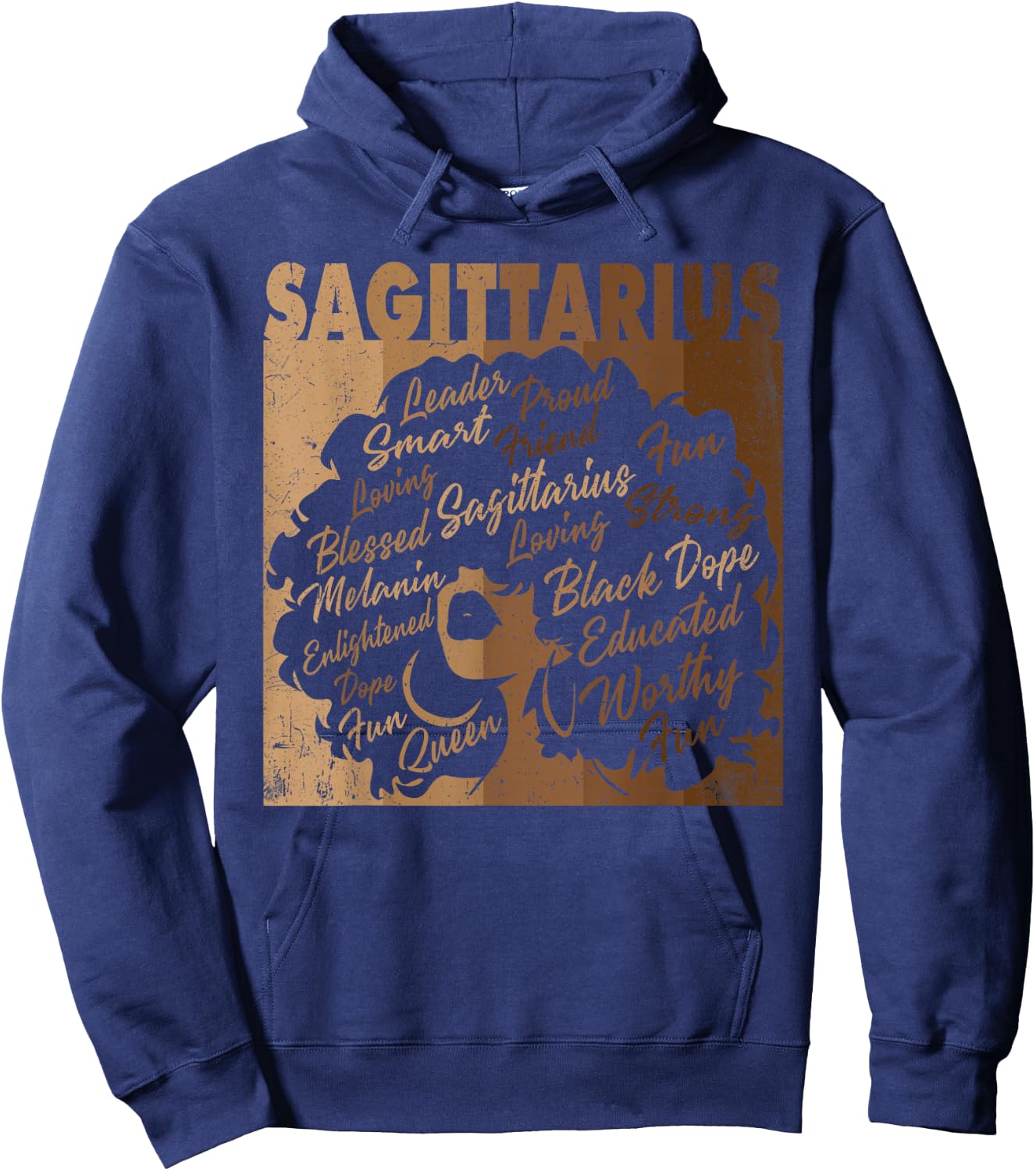 Sagittarius Girl African American Women Melanin Birthday Hoodie - Hoodie | Navy