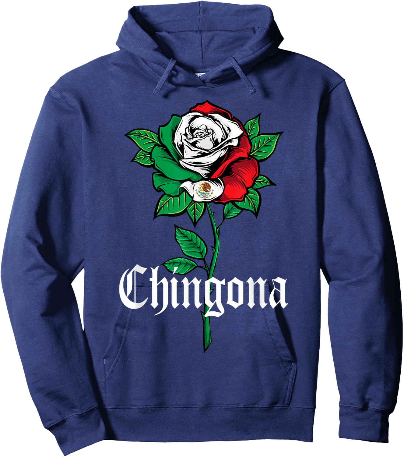Chingona Shirt Women Girl Teen Mexico Mexican American Flag Hoodie - Hoodie | Navy