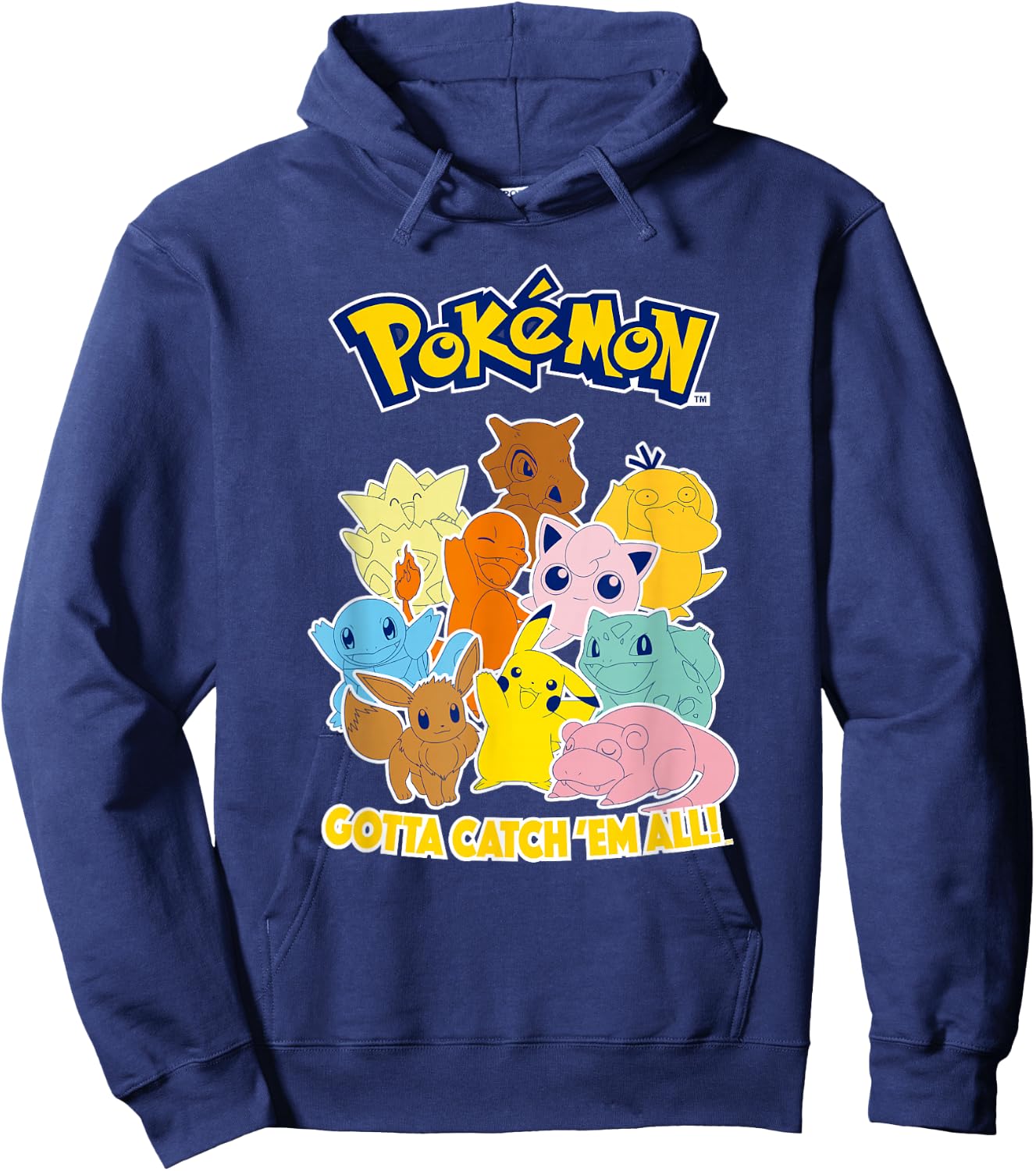 Pokémon Group Shot Gotta Catch 'Em All Cute Poster Hoodie - Hoodie | Navy