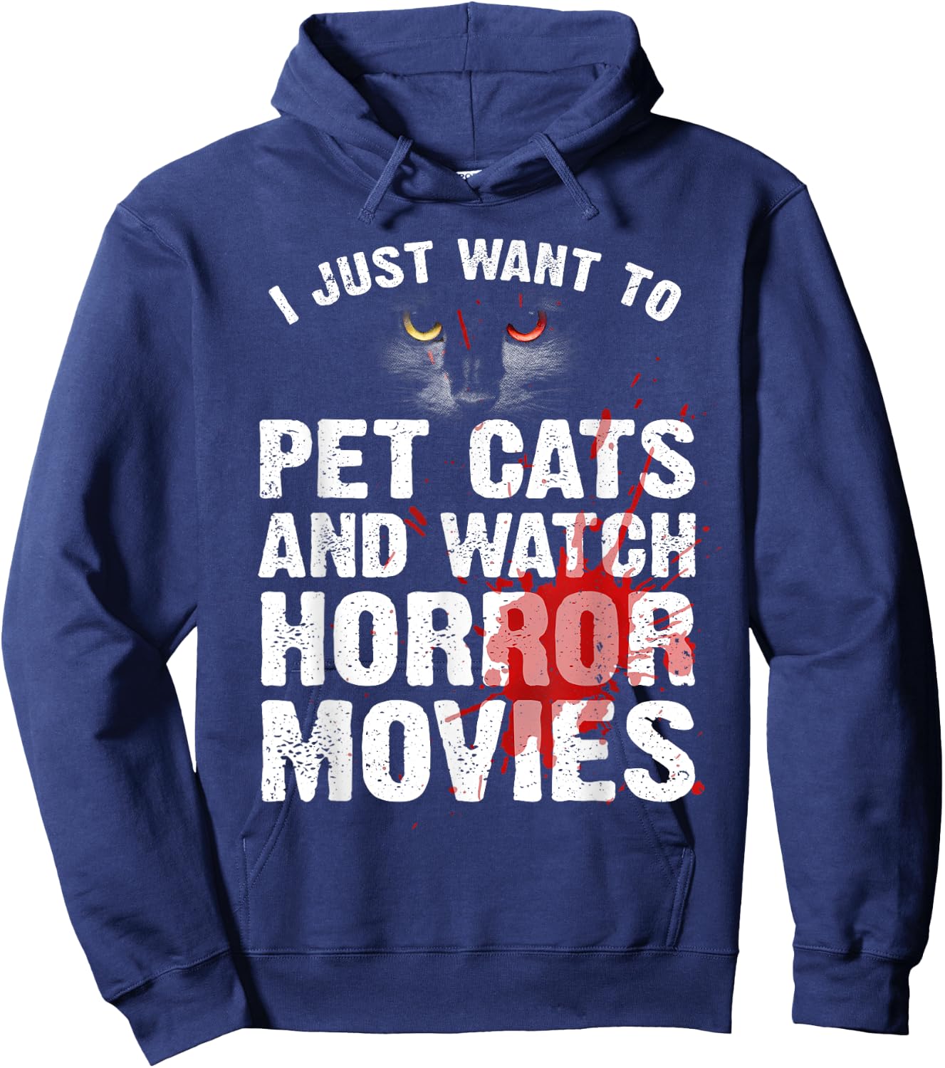 Funny Horror Movie Women Cat Lover Halloween Movie Hoodie - Hoodie | Navy