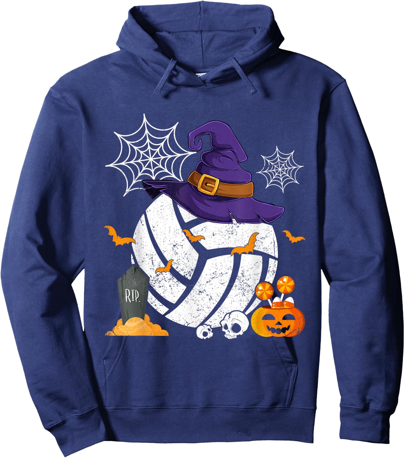 Funny Witch Volleyball Halloween Costume Volleyball Lover Hoodie - Hoodie | Navy
