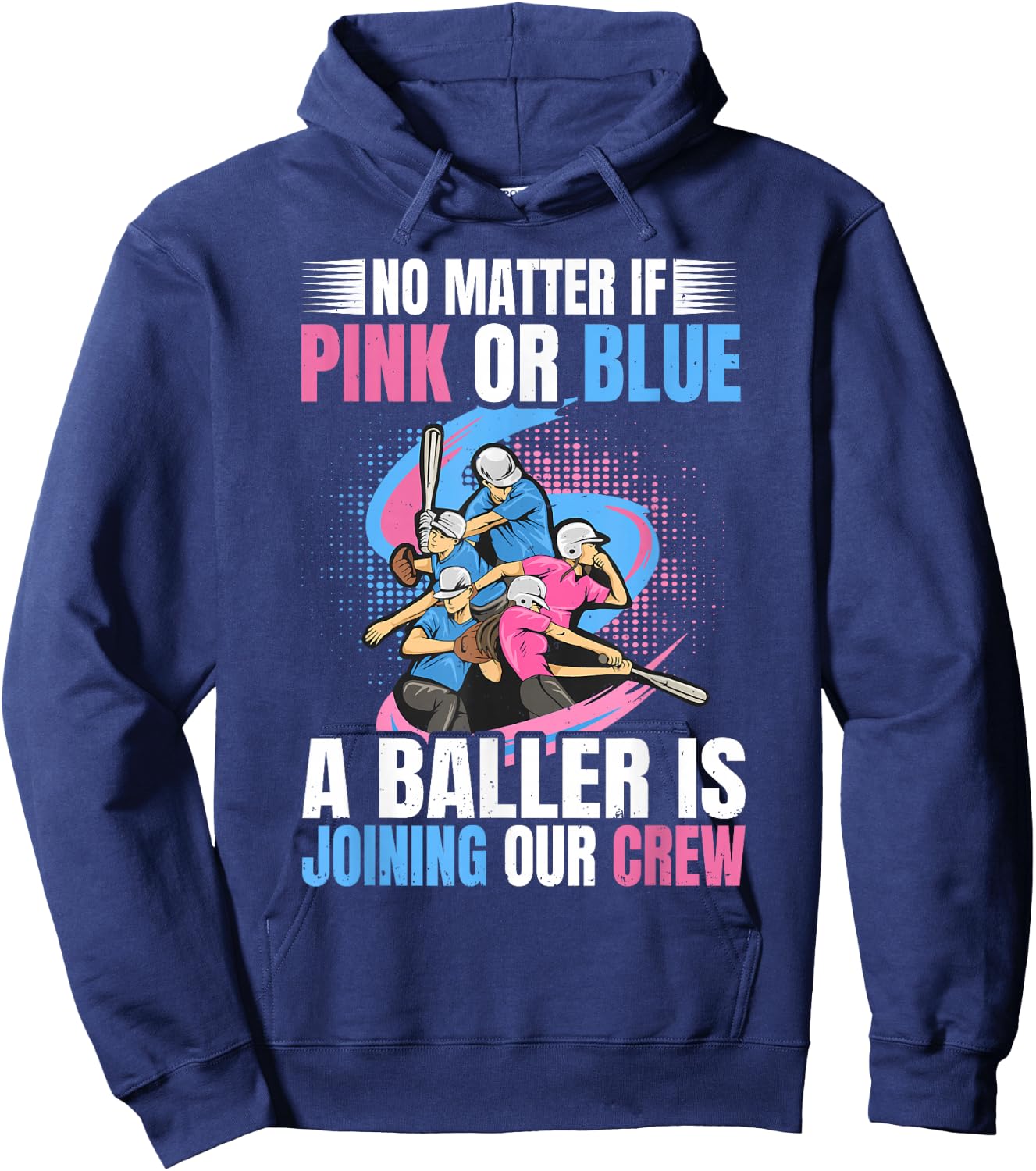 Gender Reveal Party Design for Baseball & Softball lovers Hoodie - Hoodie | Navy