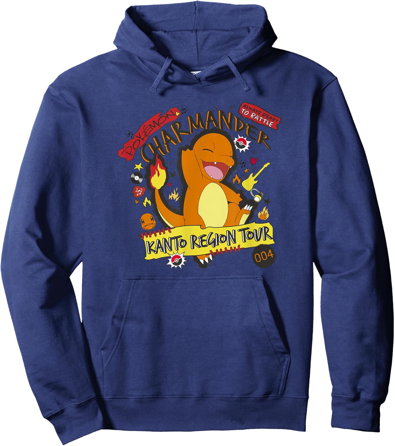 Pokémon Charmander 004 Kanto Region Tour Music Poster Hoodie - Hoodie | Navy