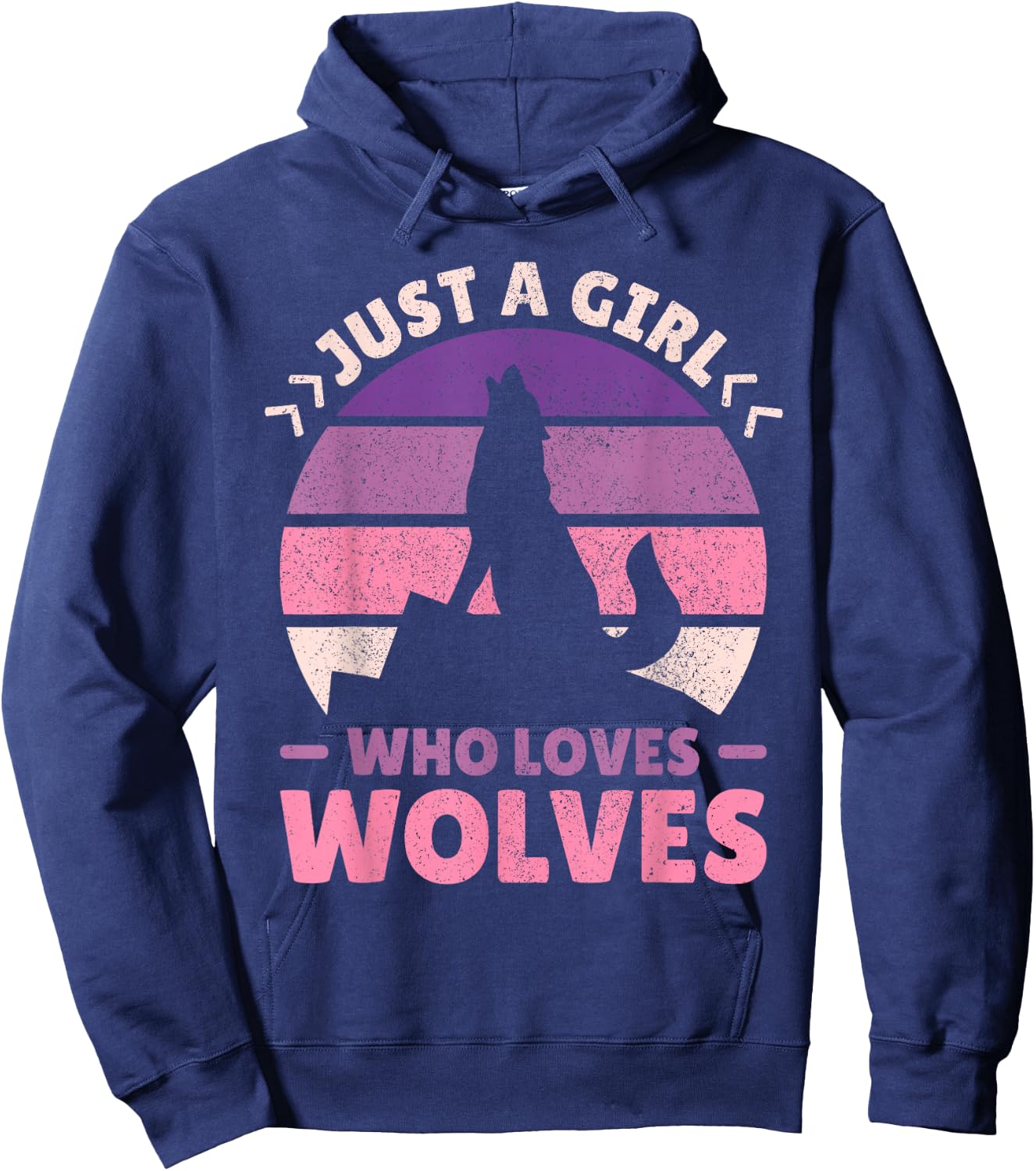 Just A Girl Who Loves Wolves Women Wolf Stuff Teen Girl Wolf Hoodie - Hoodie | Navy