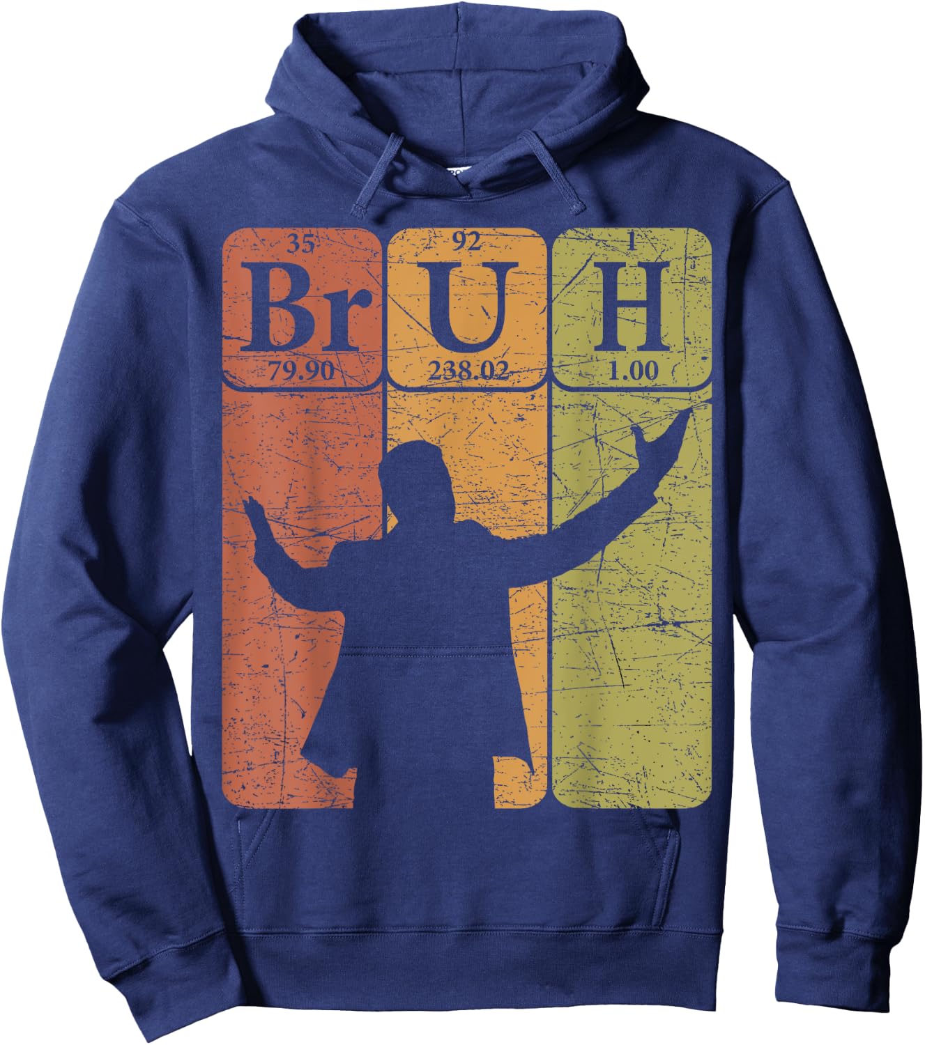 Bruh Periodic Table Elements Bro Slang Bruh Meme Vintage Hoodie - Hoodie | Navy
