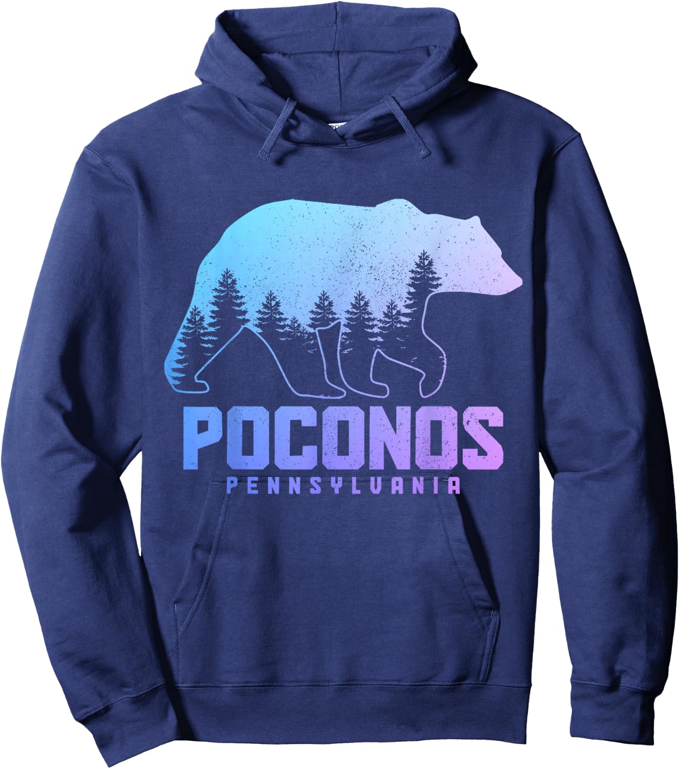 Poconos Pennsylvania Bear Hiking Vintage Pocono Mountains Hoodie - Hoodie | Navy