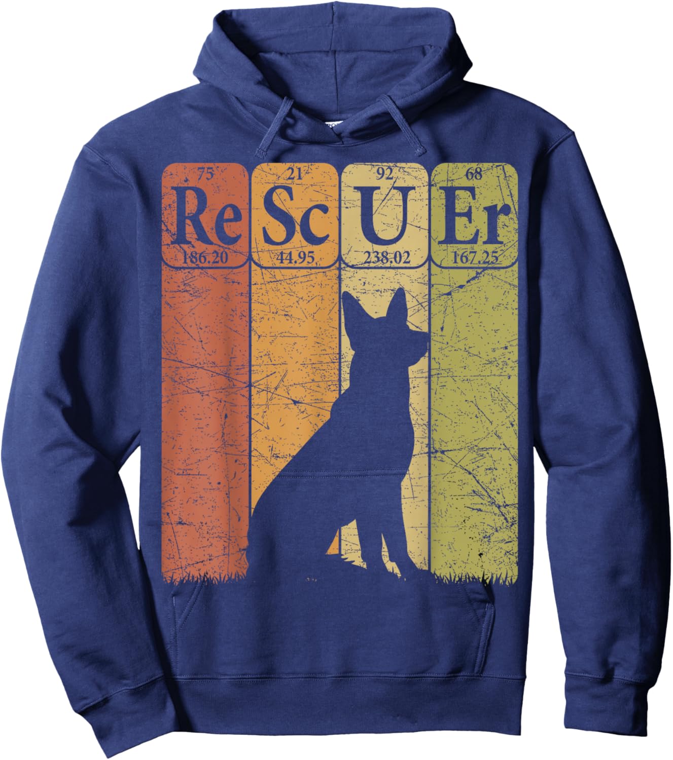 Dog Rescuer Periodic Table Elements Dog Rescue Retro Hoodie - Hoodie | Navy