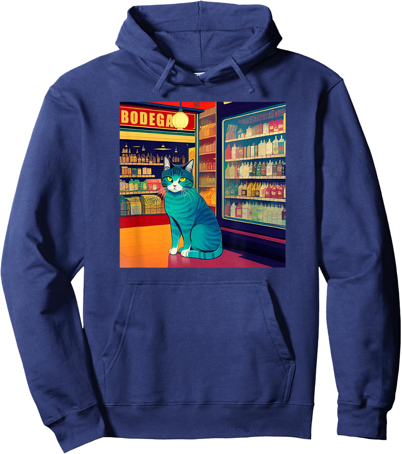 Cool Bodega Cat Meme Store Cat Men Women Kids Hoodie - Hoodie | Navy